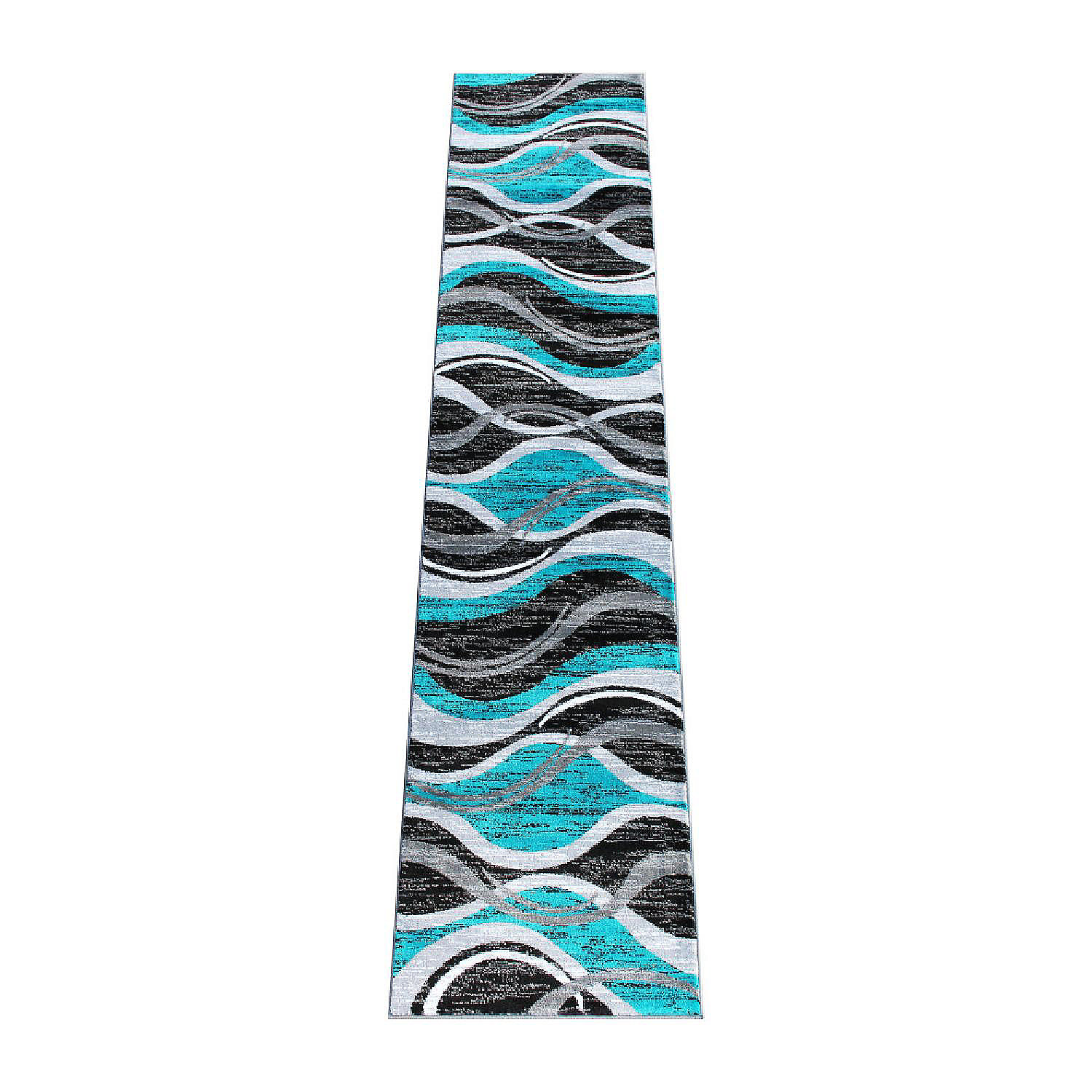Emma + Oliver Olefin Accent Rug Modern Abstract Wave Design in