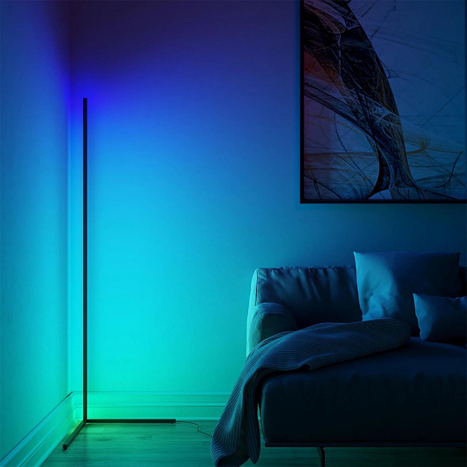 fee Teleurstelling Diverse EP LIGHT 55" RGB Corner LED Floor Lamp Ambient Lighting | Oriental Trading