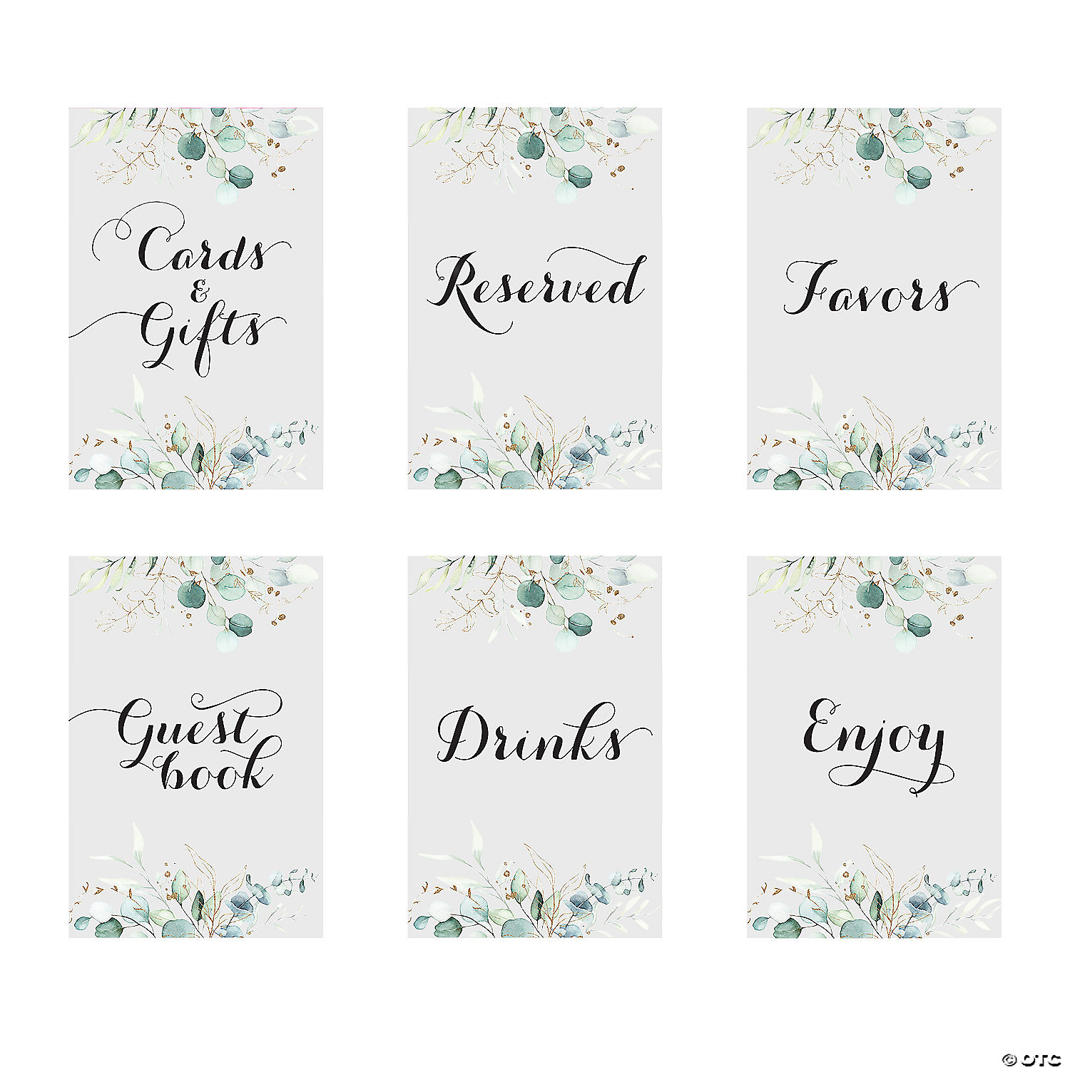 Eucalyptus Wedding Table Signs - 6 Pc. | Oriental Trading