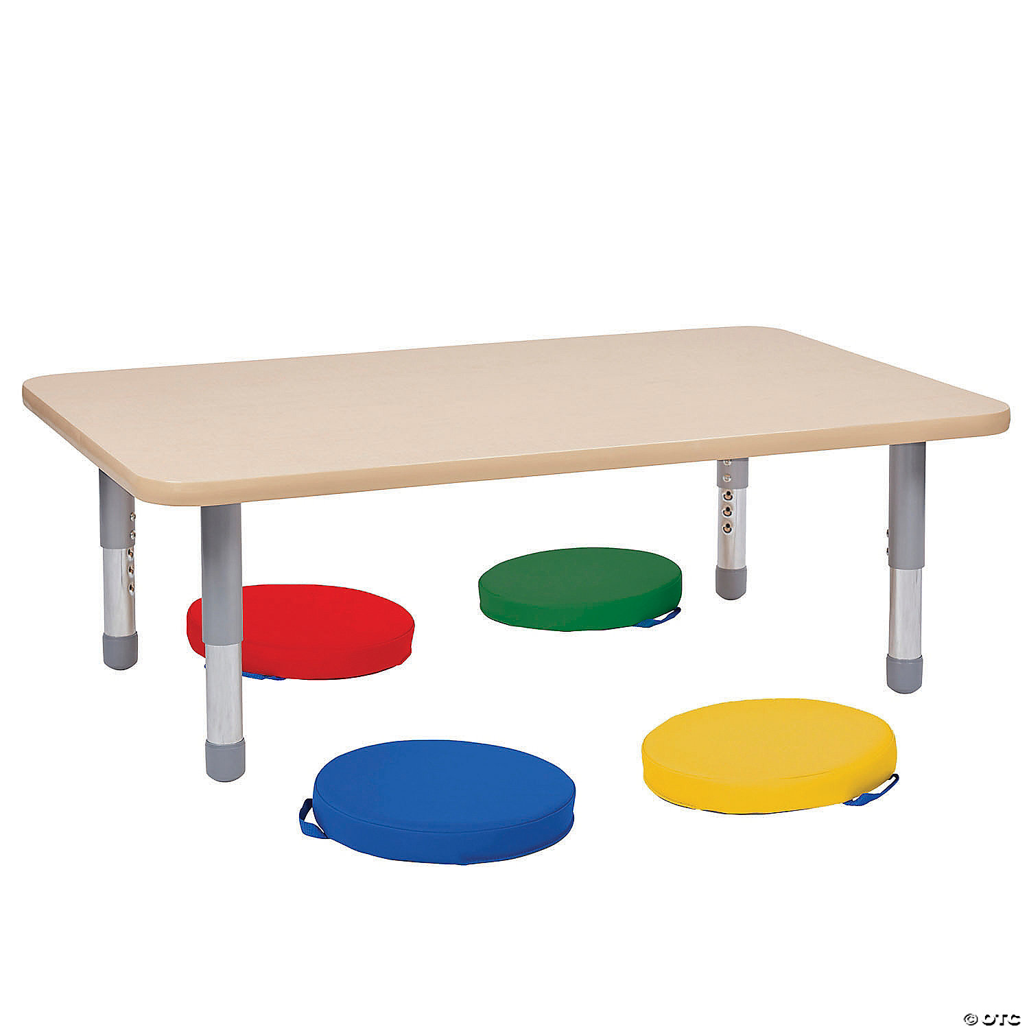 Factory Direct Partners 30 x 48 in Rectangle TMold Activity Table with Floor Legs and 15 in