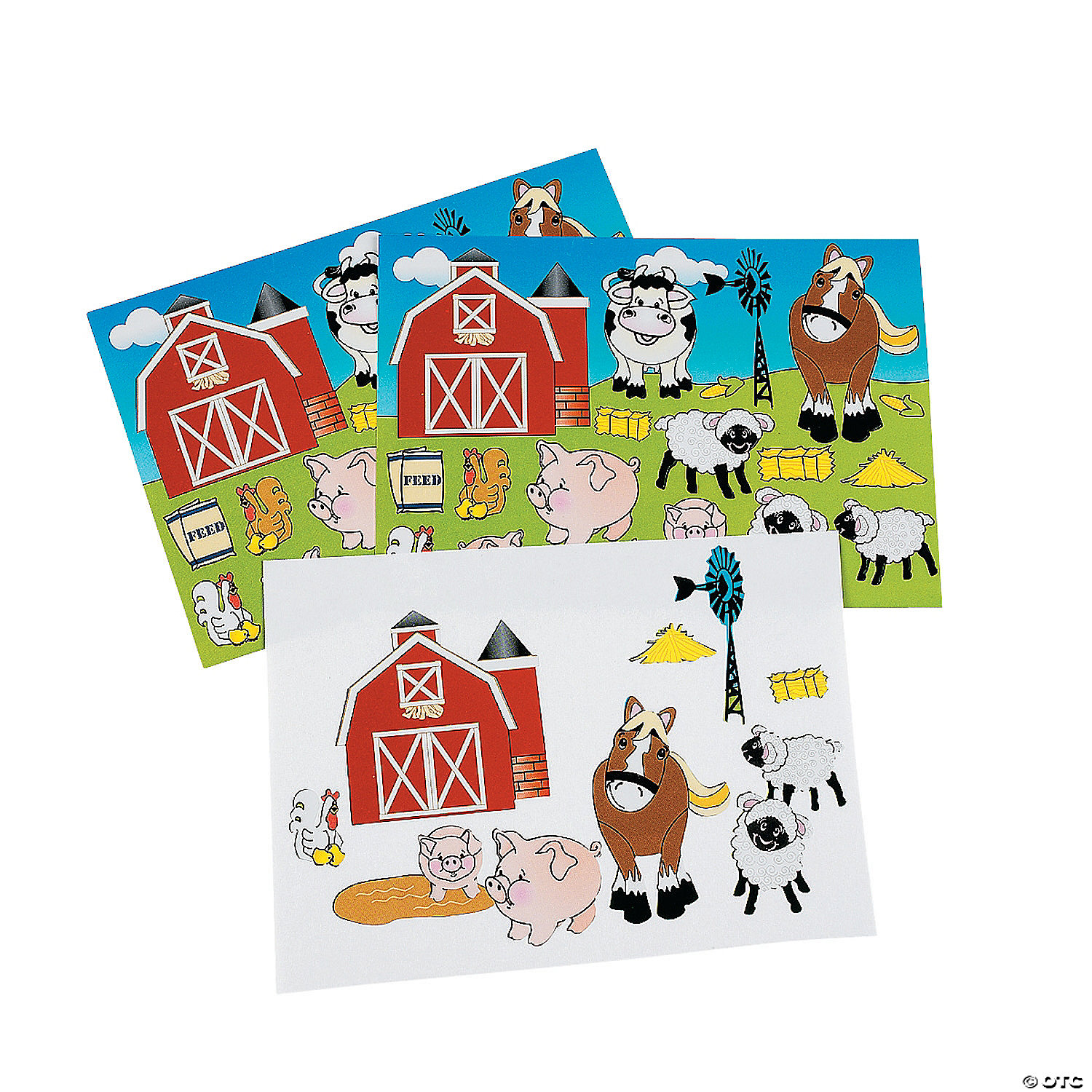 100 farm Animal Stickers Party Favors Teacher Supply  pig cow face 