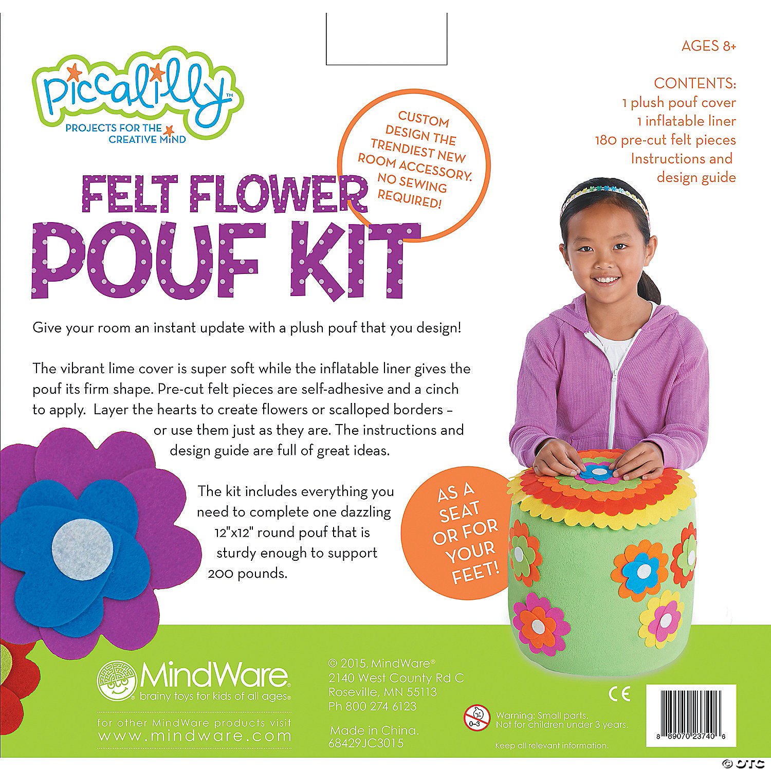 Felt Flower Pouf Kit