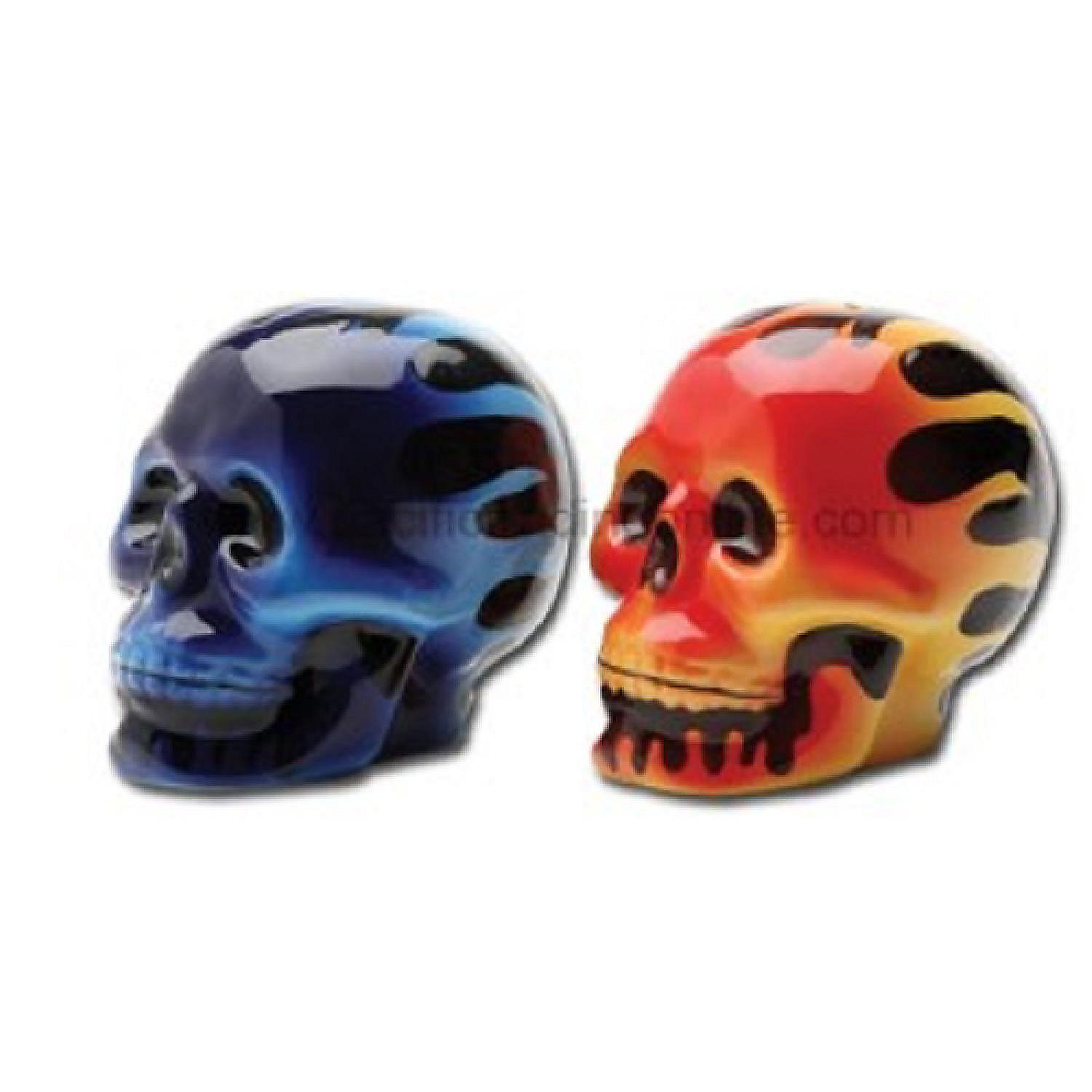 Flame Skulls Ceramic Salt and Pepper Shaker Set Oriental Trading