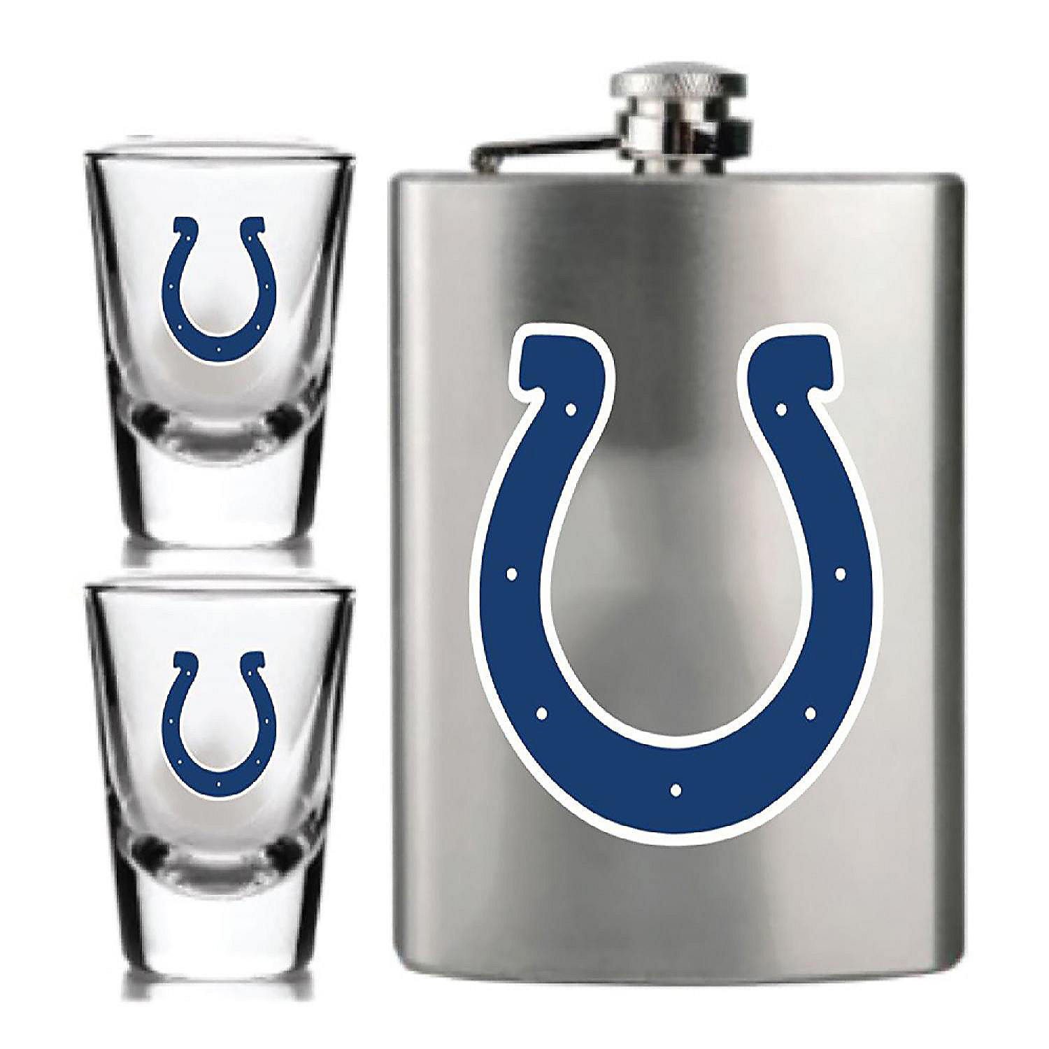 Flask & Shot Glass Set Indianapolis Colts Oriental Trading