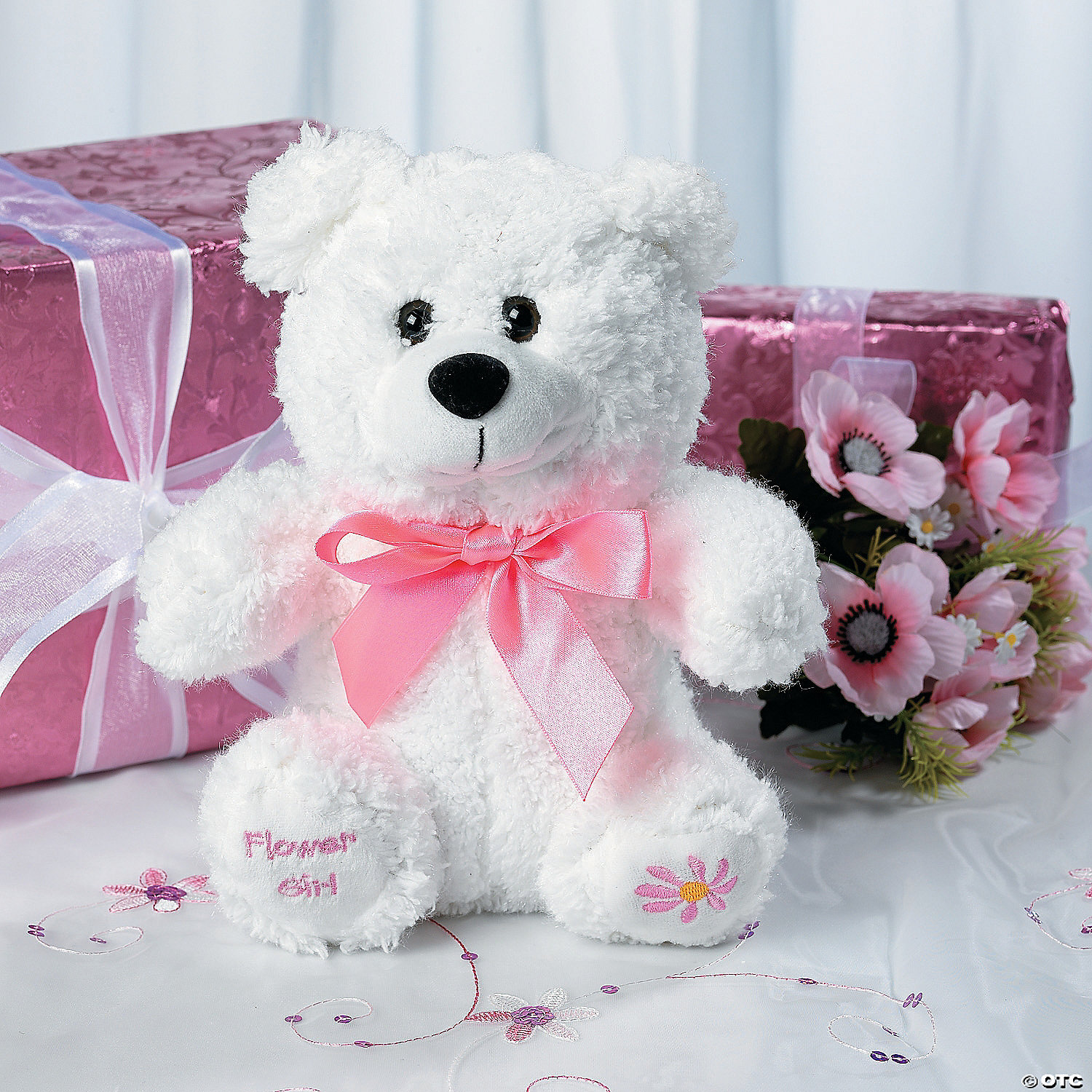 flower girl teddy bear gift personalised