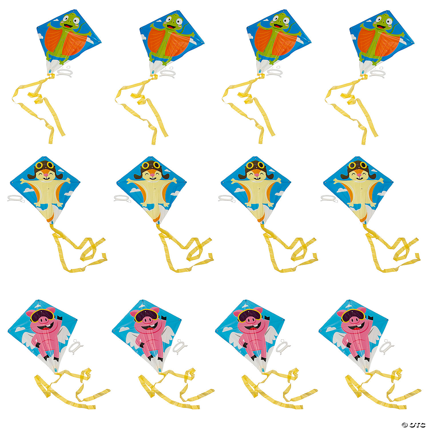 Flying Animal Kites with Tail 12 Pc.