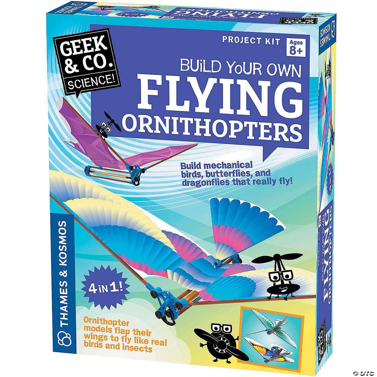 NPW Ornithopter Rubberband Kit Flapping Like A Bird Aircraft by Toymarket Blue 
