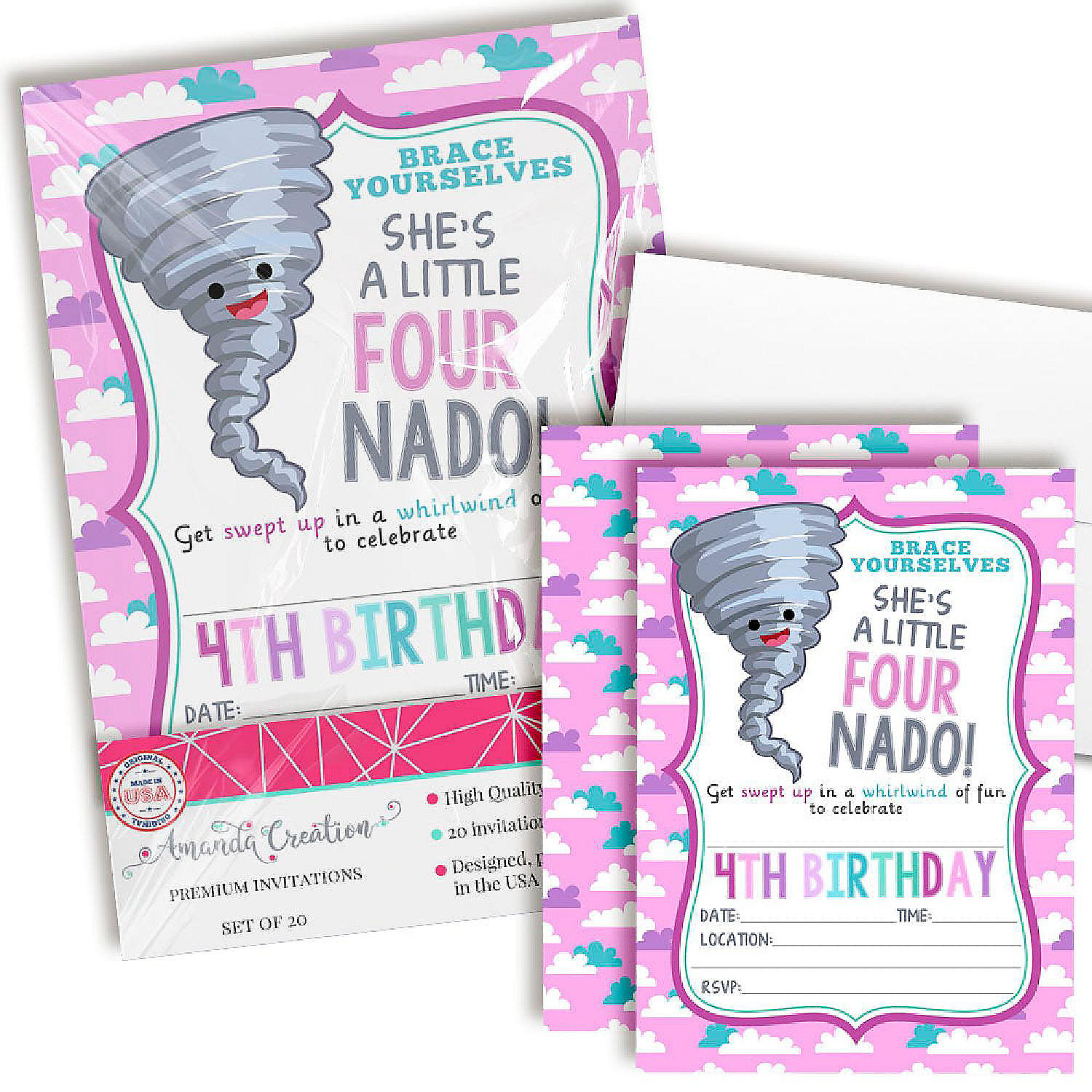 Fournado Tornado Birthday Party Invitations Oriental Trading