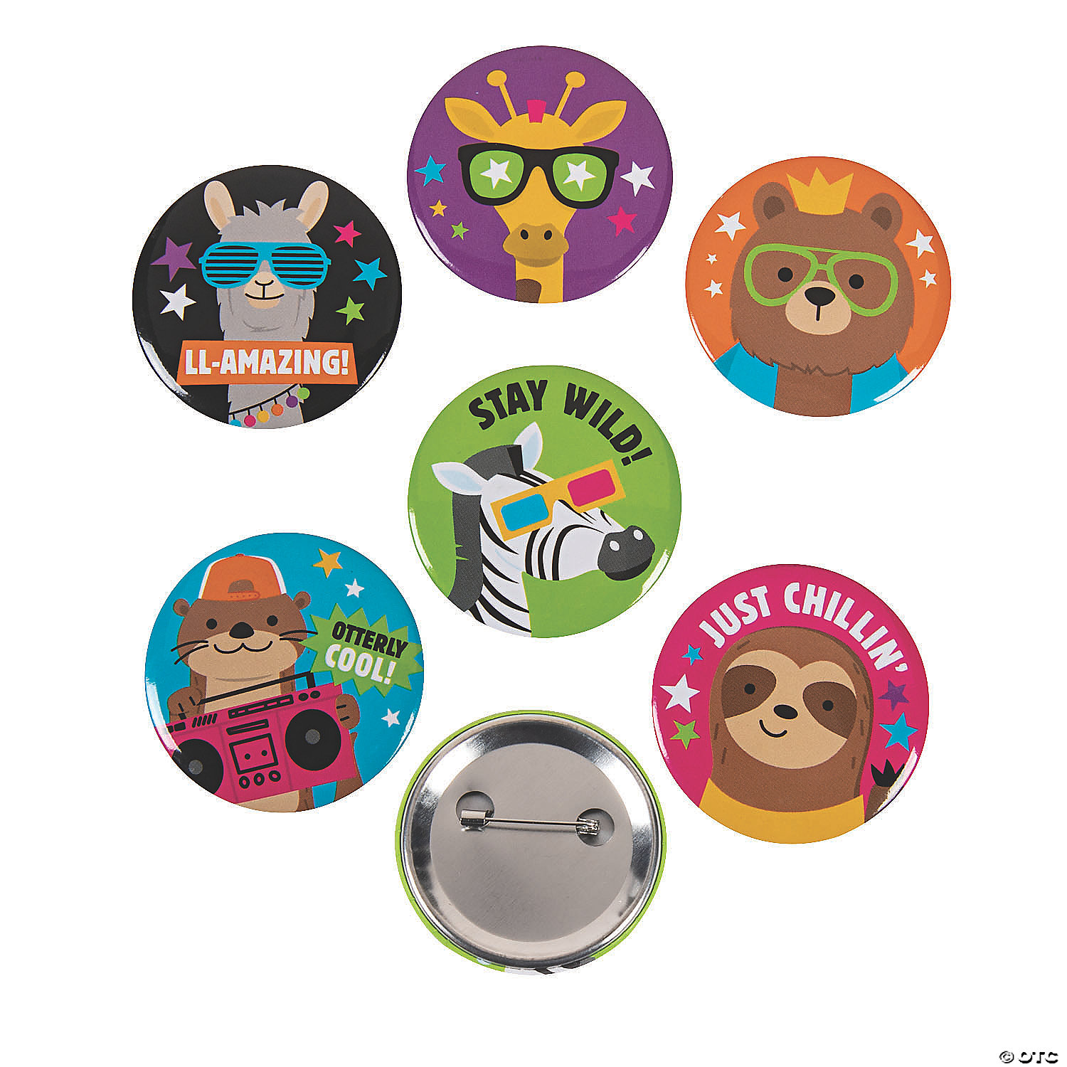 Buttons Animal Bright Colours 30 per Packet Assorted 