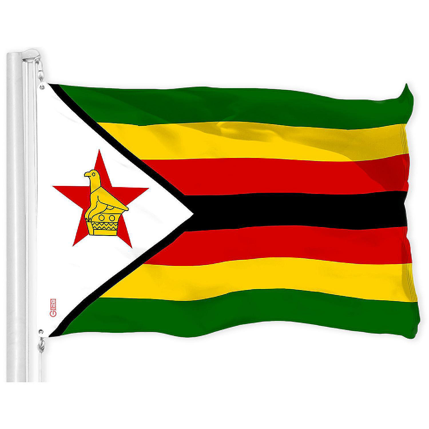 G128 3x5ft Zimbabwe 150D Polyester Flag | Oriental Trading