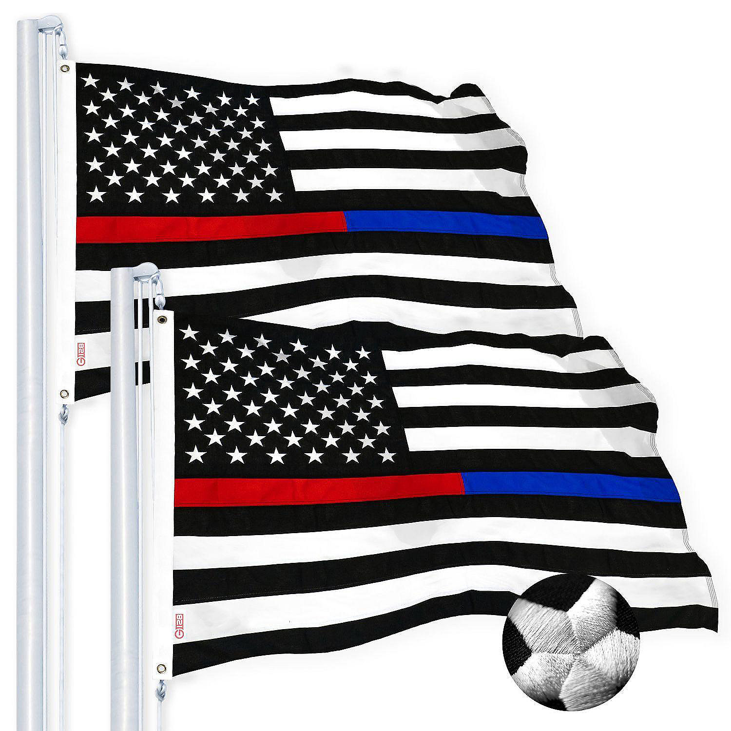 Police Blue Line Heavy Duty Polyester Flag 3' x 5' 