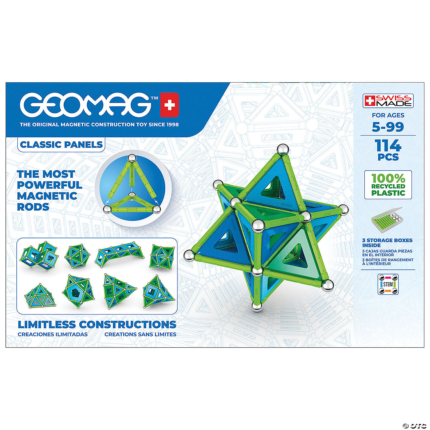 GEOMAG 100% RECYCLED PANELS 114 PIECE - The Toy Insider