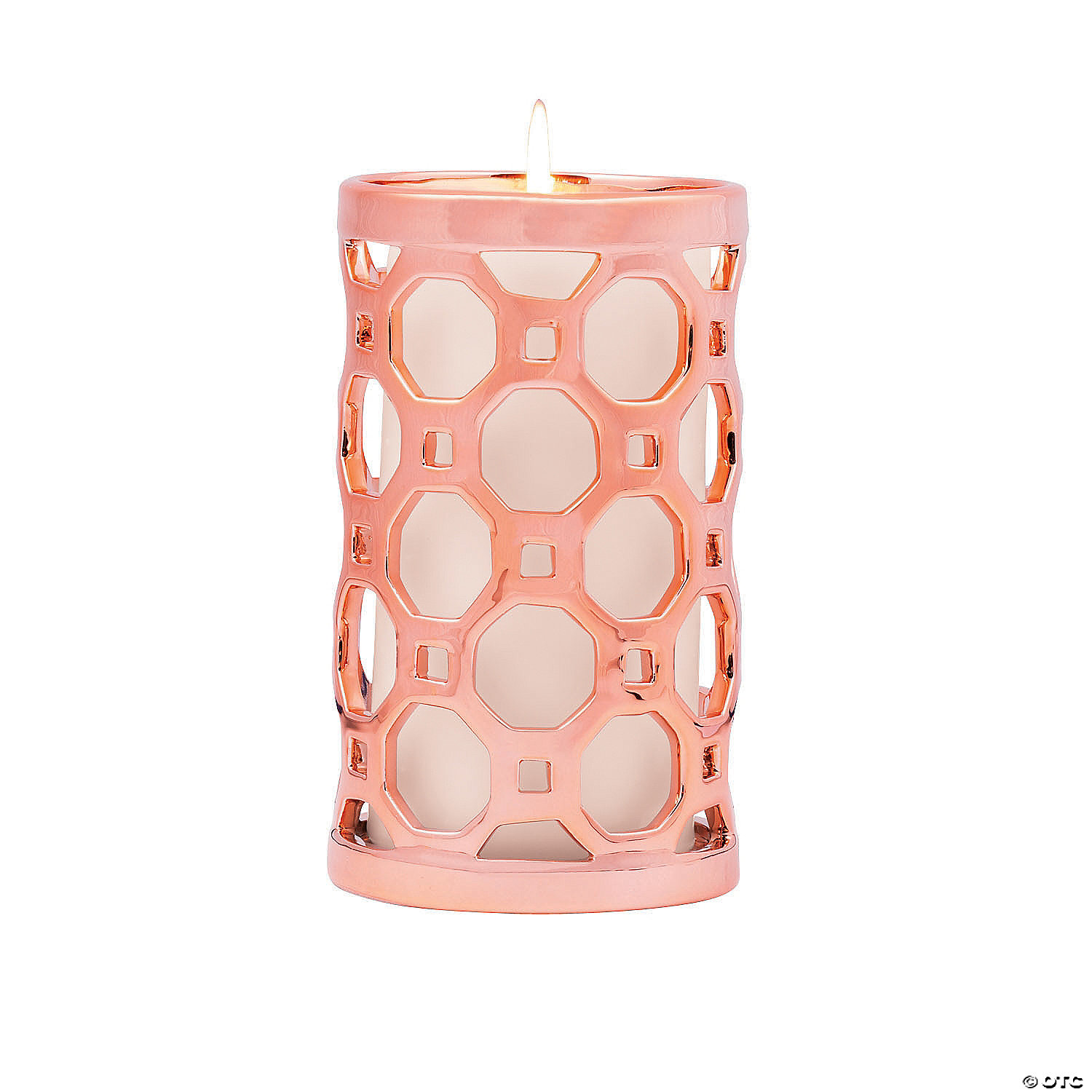 Rose Gold DYNWAVE 6PCS 3D Geometric Tea Light Candle Holders Stands Wedding Centerpieces Home Decor