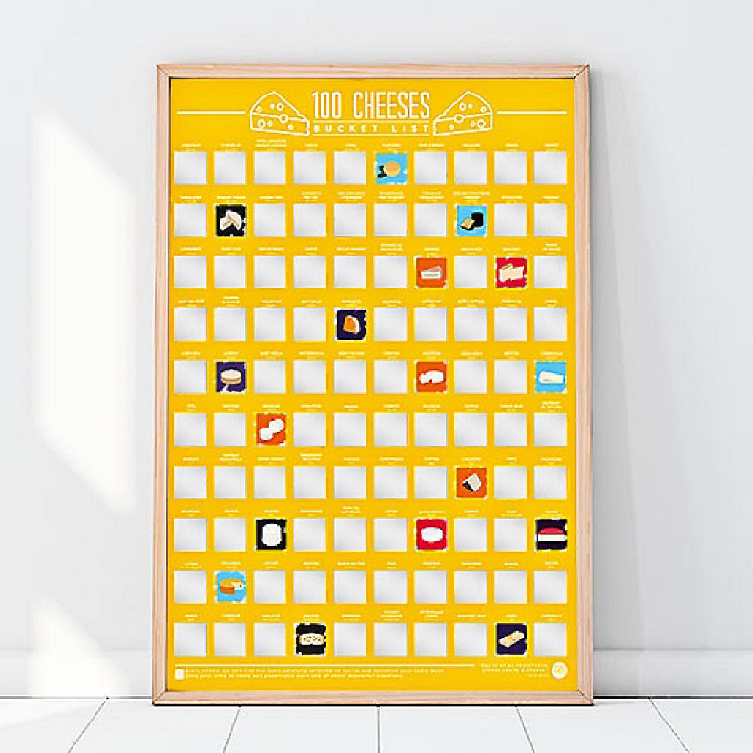 Gift Republic 100 Cheeses Bucket List Scratch Off Poster Yellow ...