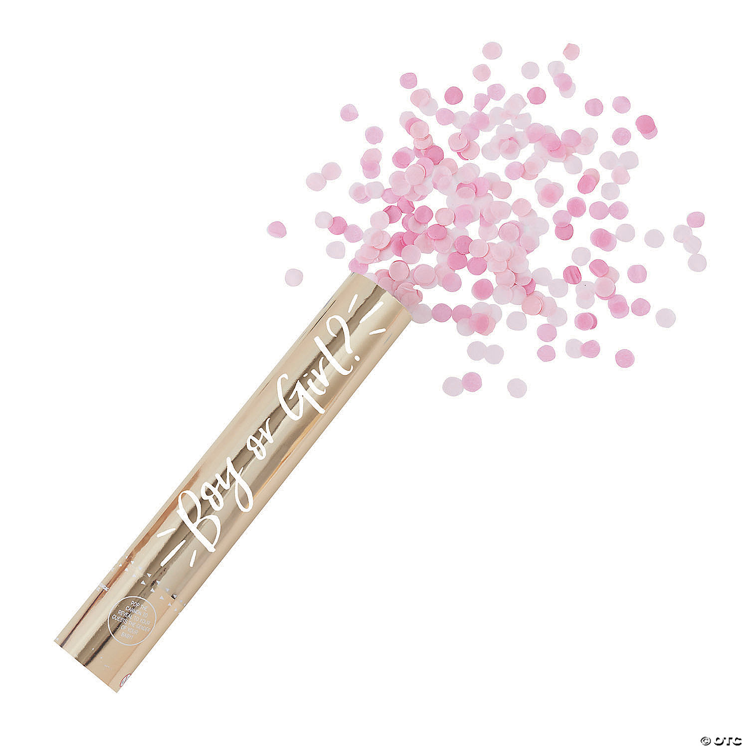 Ginger Ray Large Pink Gender Reveal Confetti Cannon | Oriental Trading