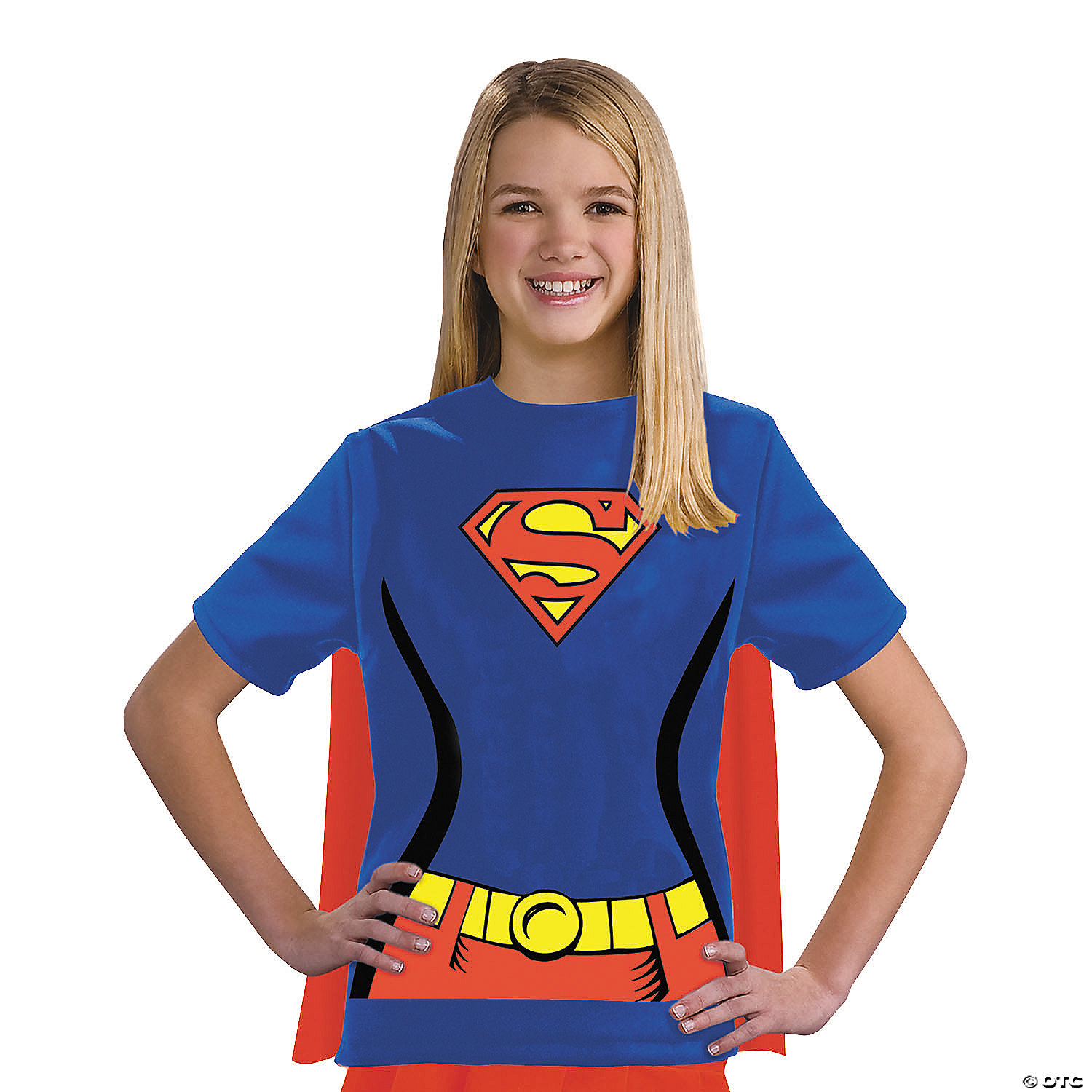 Girl's Supergirl T-Shirt with Cape Costume | Oriental Trading