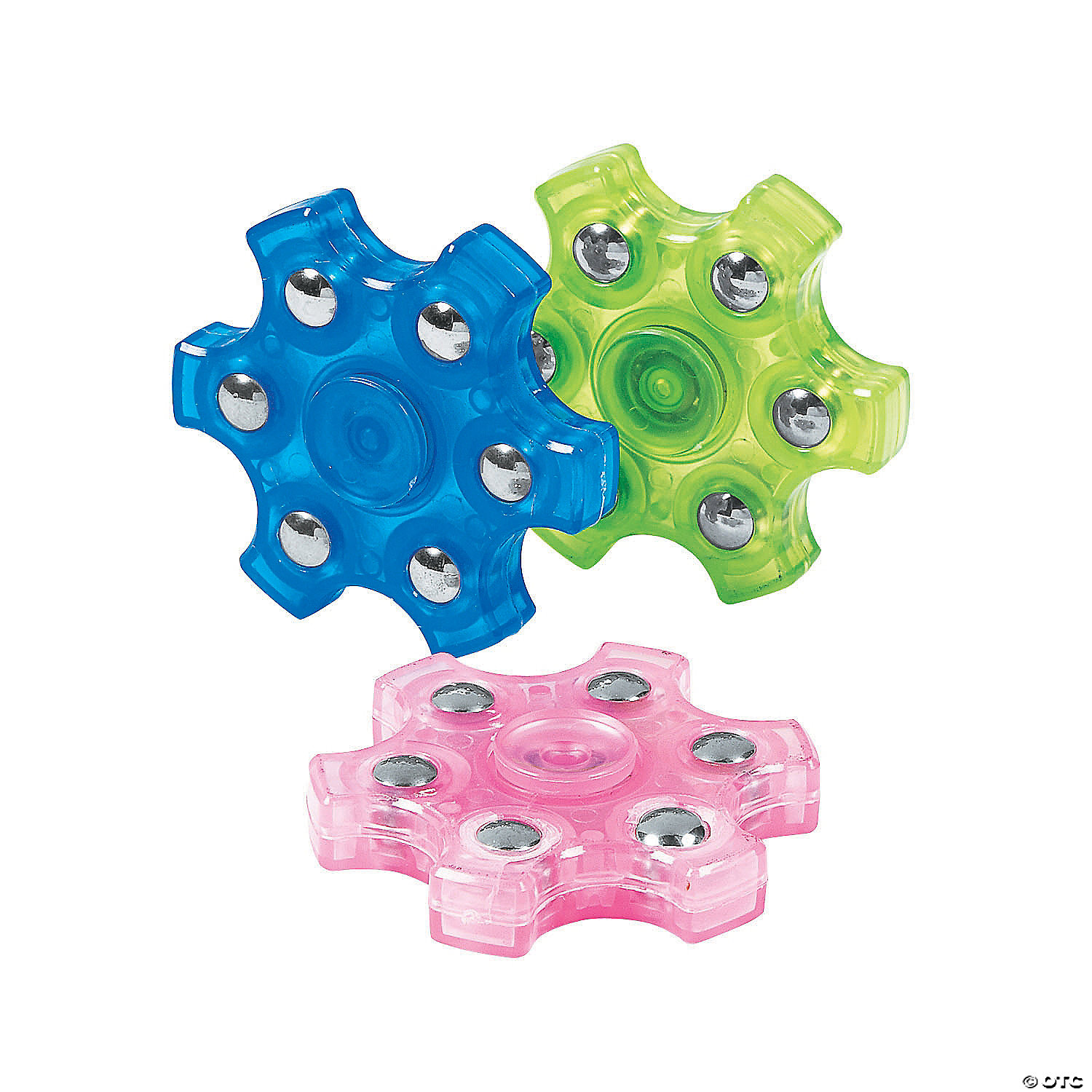 6 ASST GLOW IN THE DARK FIDGET FINGER SPINNERS stress relieve spinner toy SPIN 