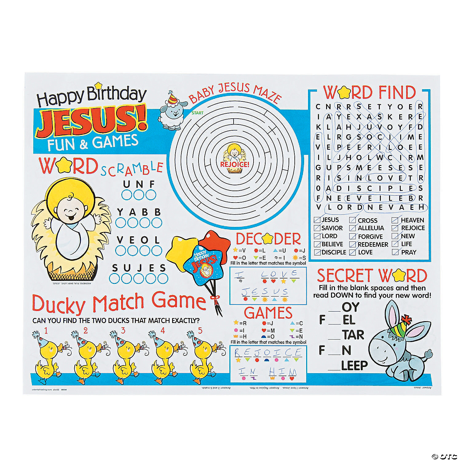 Happy Birthday Jesus Activity Sheets | Fun Express for Free Printable Birthday Activity Sheets