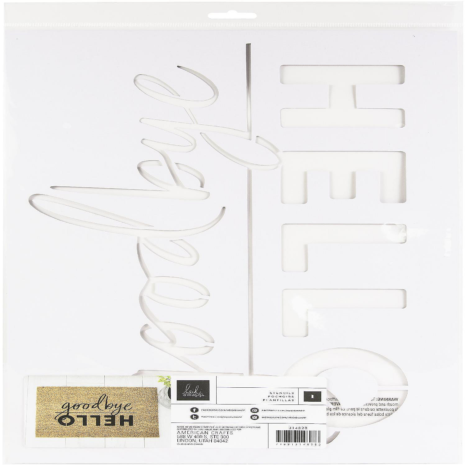 Heidi Swapp DIY Doormats Stencil-Hello/Goodbye | Oriental Trading