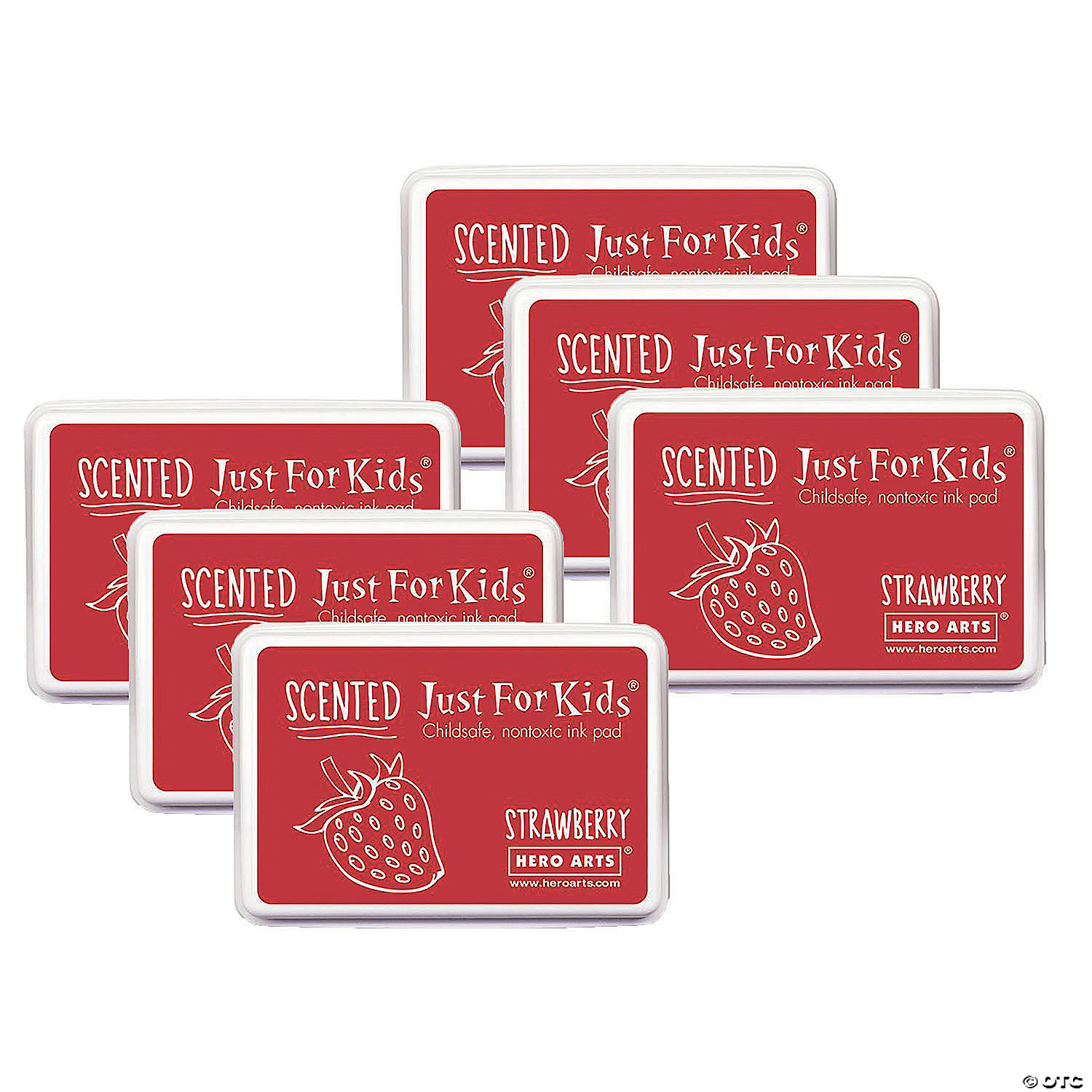 Washable Stamp Pad - Strawberry Scent, Red - Pack of 6