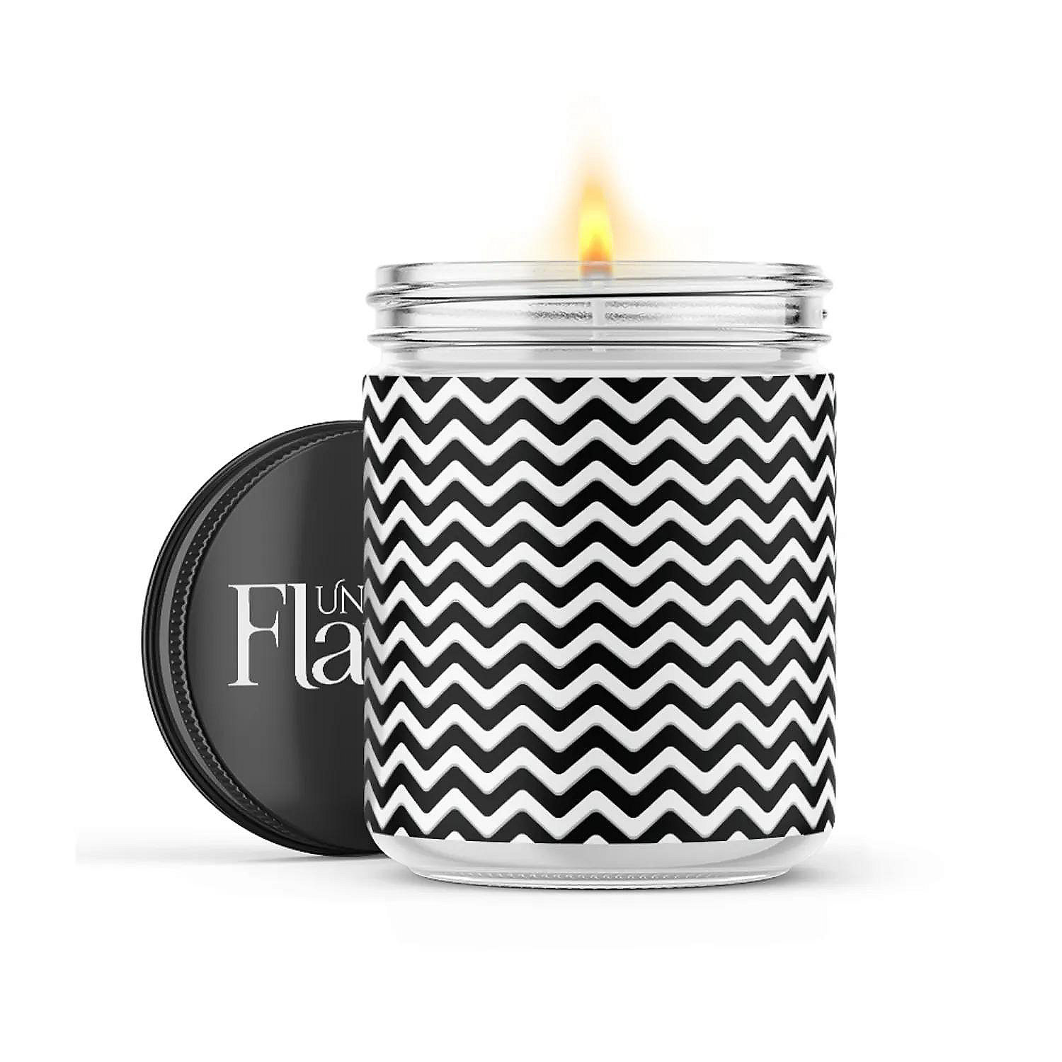 Herringbone 22oz Candle Jar Volcano Flame Oriental