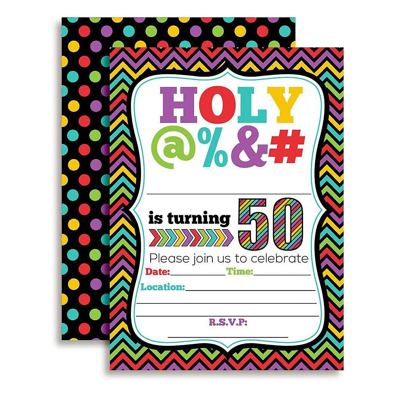 Holy Bleep 50th Birthday Party Invitations 40pc. by AmandaCreation |  Oriental Trading