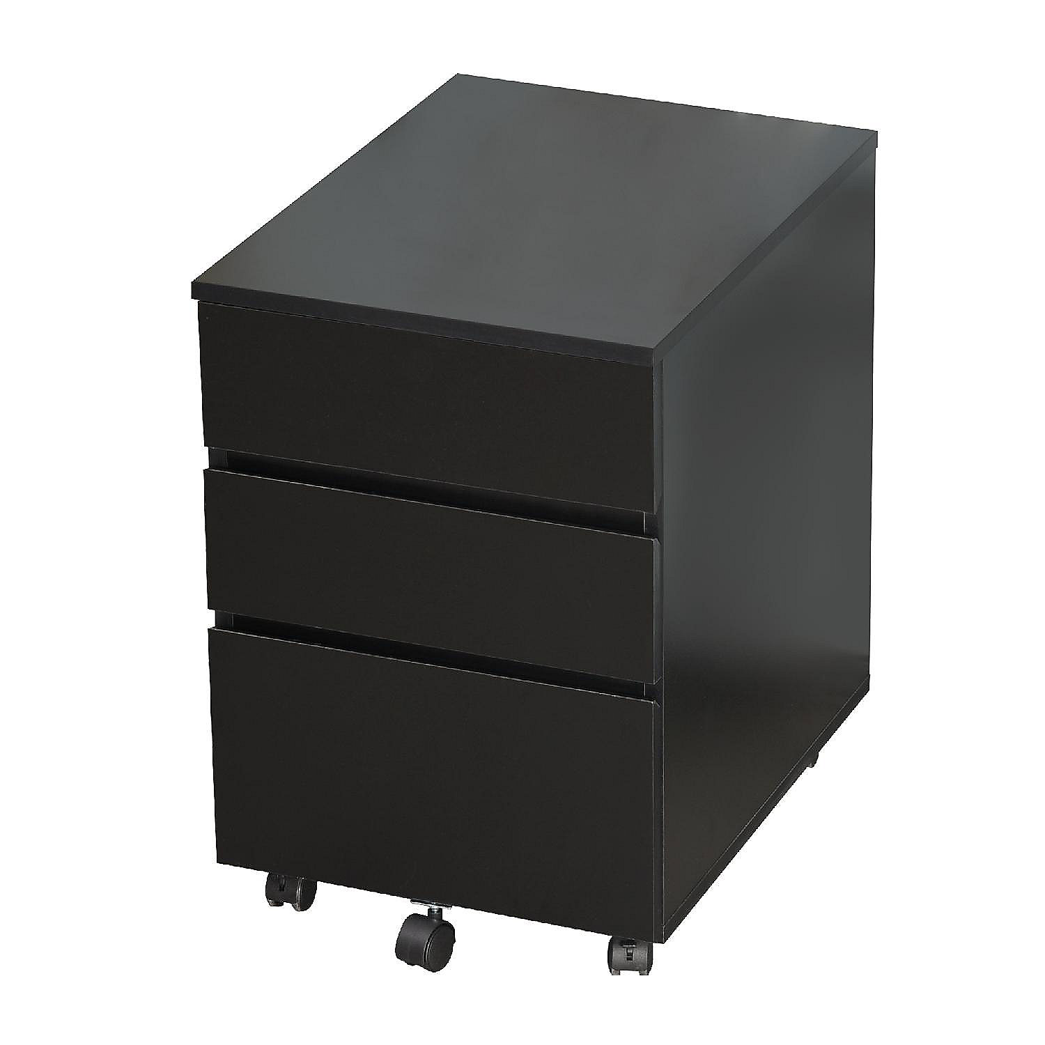 File Cabinet Table 3 Drawer File Storage for Home Office Black 