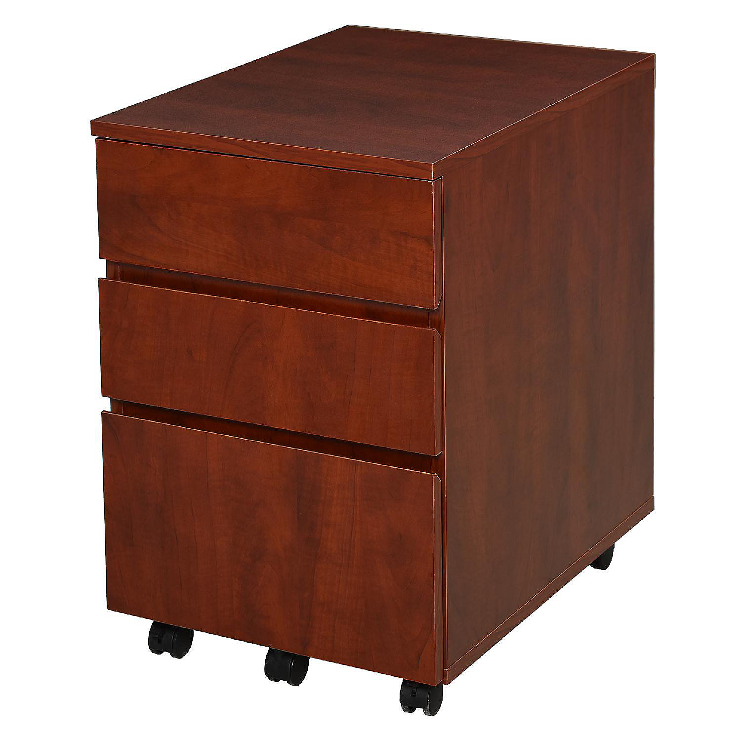 Farini Mobile File Cabinet for Home Office 3 Drawer Chest Fully Assembled Except Casters Storage Drawers Cabinet Brown Wood Drawers Unit for Under Desk 
