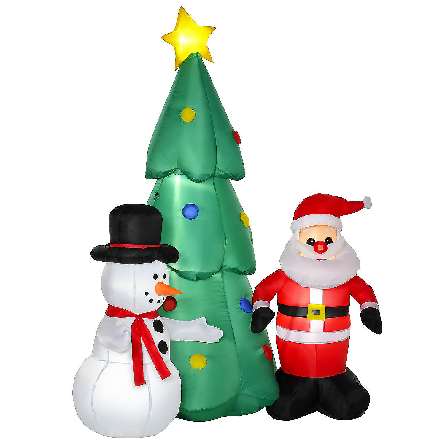 dancing christmas tree and snowman clipart