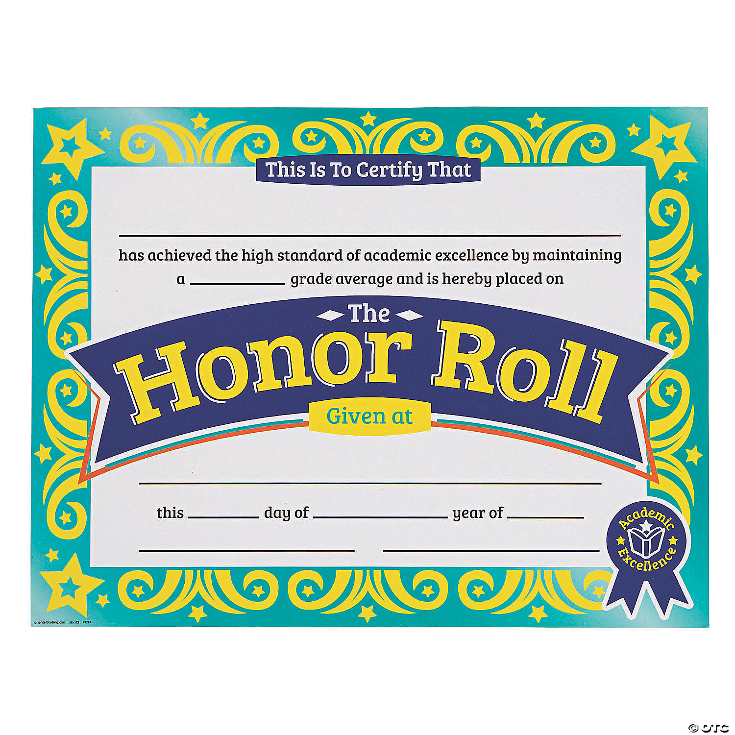 Honor Roll Pencils Pack of 30 Round with Eraser on Top 