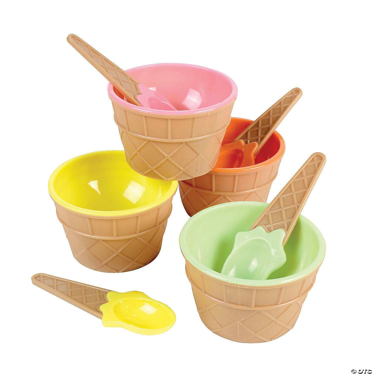 GEESENSS Cartoon Candy Color Ice Cream Bowl with Spoon Kids Ice Cream Tool Ice Cream Bowls 