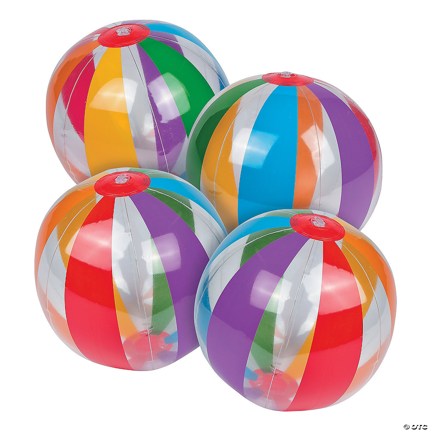 4 Large Inflatable Multi Colored Beach Balls 22" Pool Beachball Party Favors for sale online