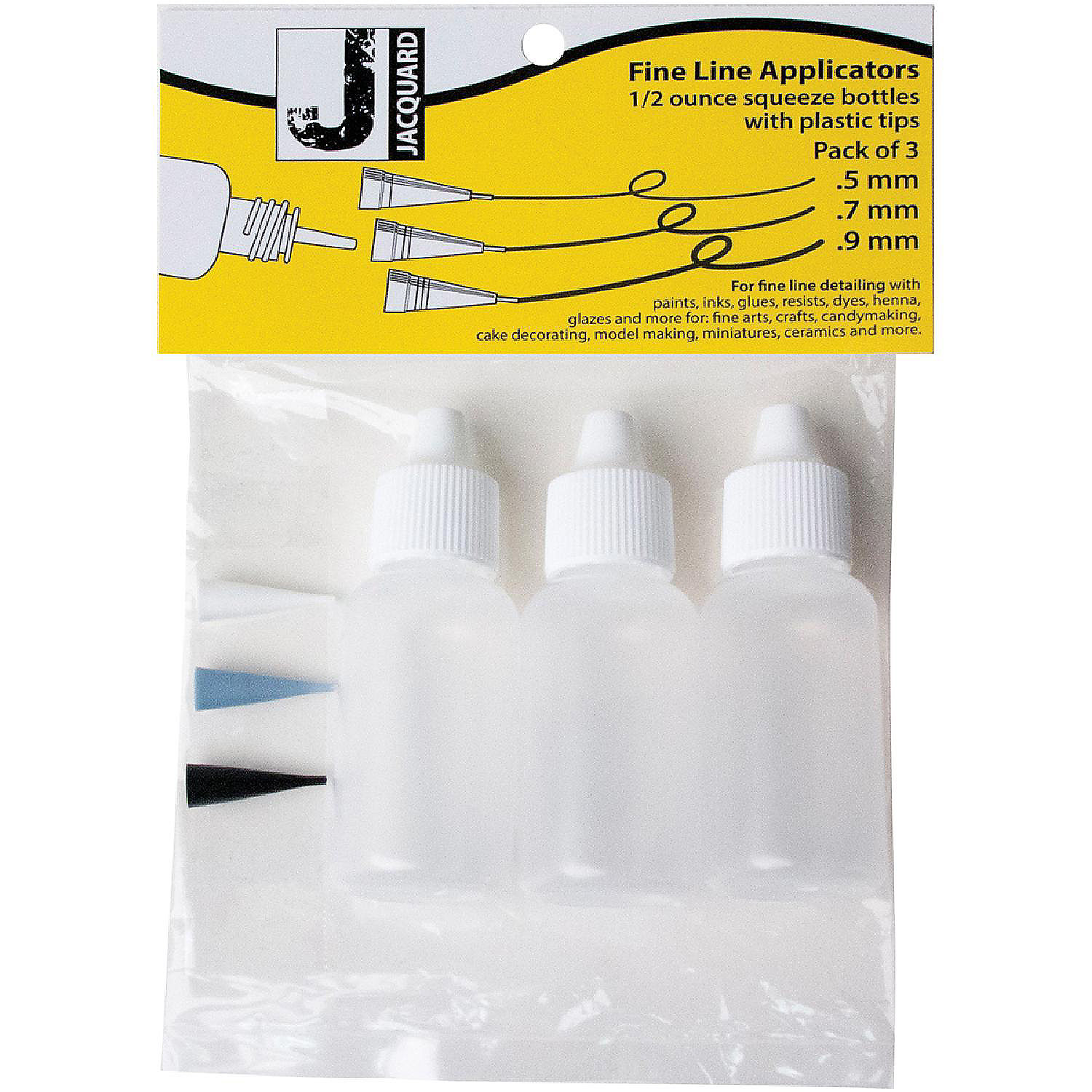 Jacquard Fine Line Applicators W/Plastic Tips 3/Pkg
