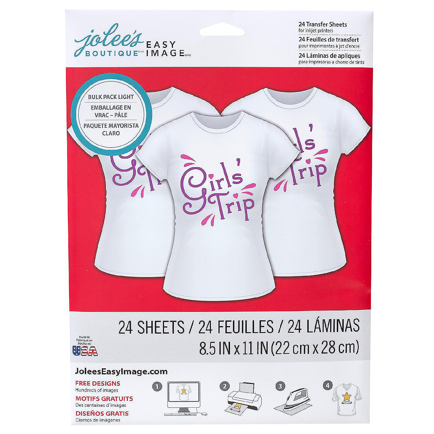 Jolee's Easy Image Transfer 8.5"x11" 24 Sh/Pkg For Light Fabrics