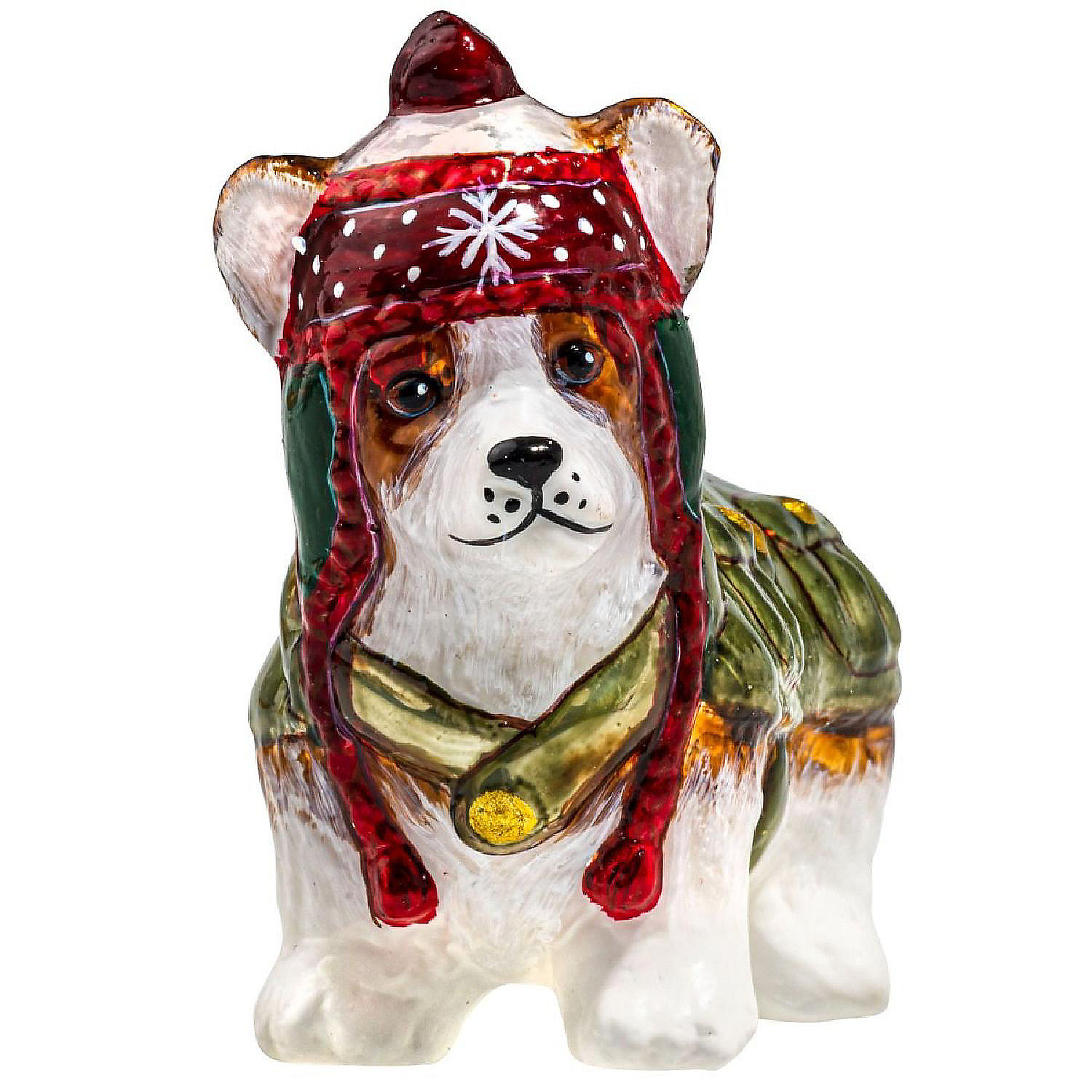 Joy to the World Pembroke Welsh Corgi in Barbour Jacket Polish Glass ...