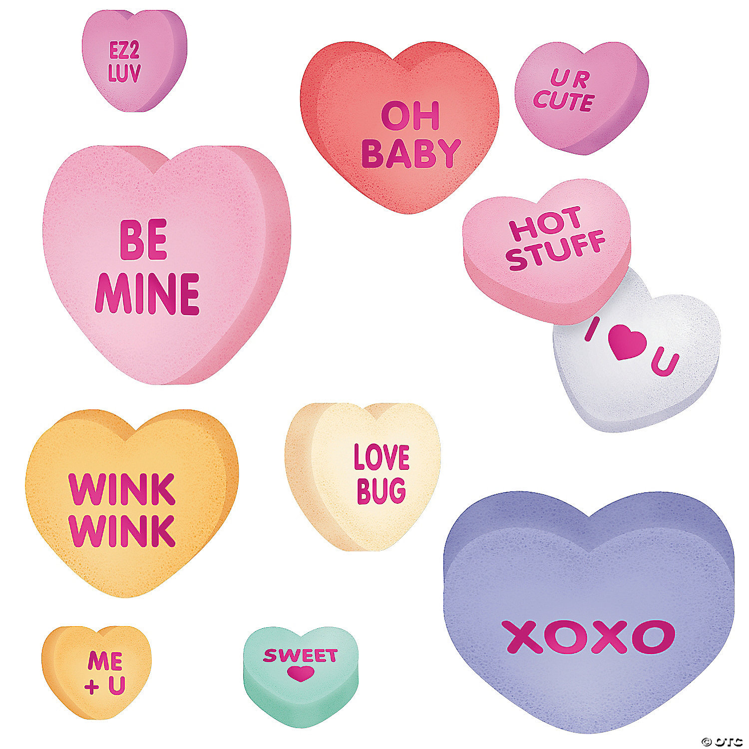 Conversation Hearts Cabochons | Sweet Heart Decoden Cabochon | Fake Sugar  Candy | Kawaii Sweet Deco (4 pcs by Random / 21mm x 17mm)