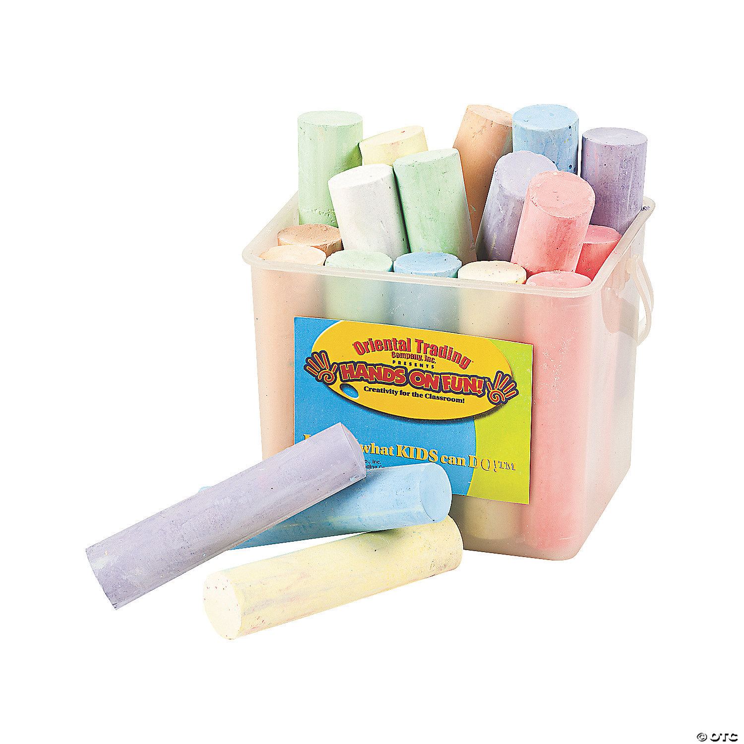 Non-toxic and Washable in Strong Plastic Box 37 Count Jumbo Dusico Sidewalk Chalk 9 Colors 
