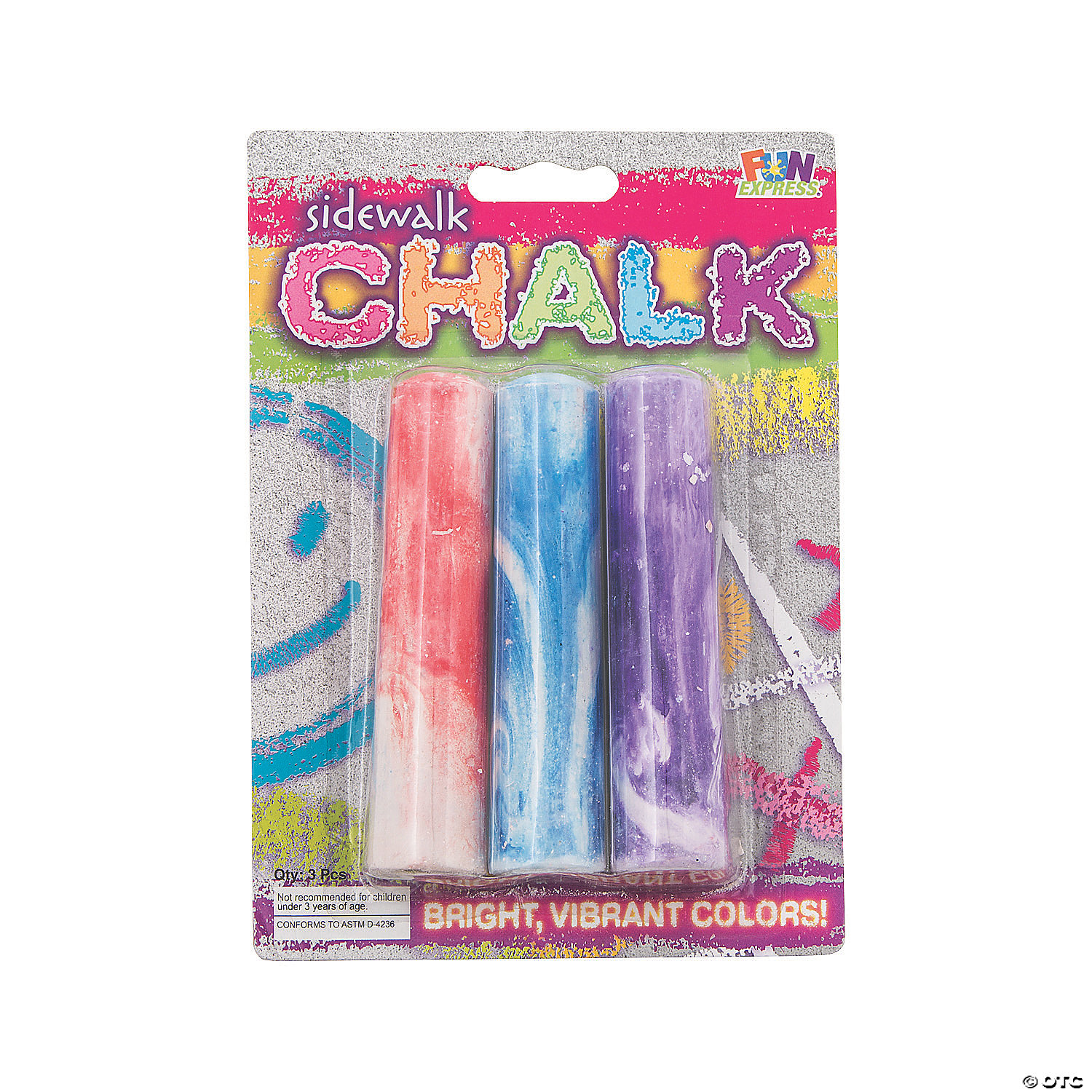 16 Pack Jumbo Sidewalk Chalk - Box Set - Assorted Colors