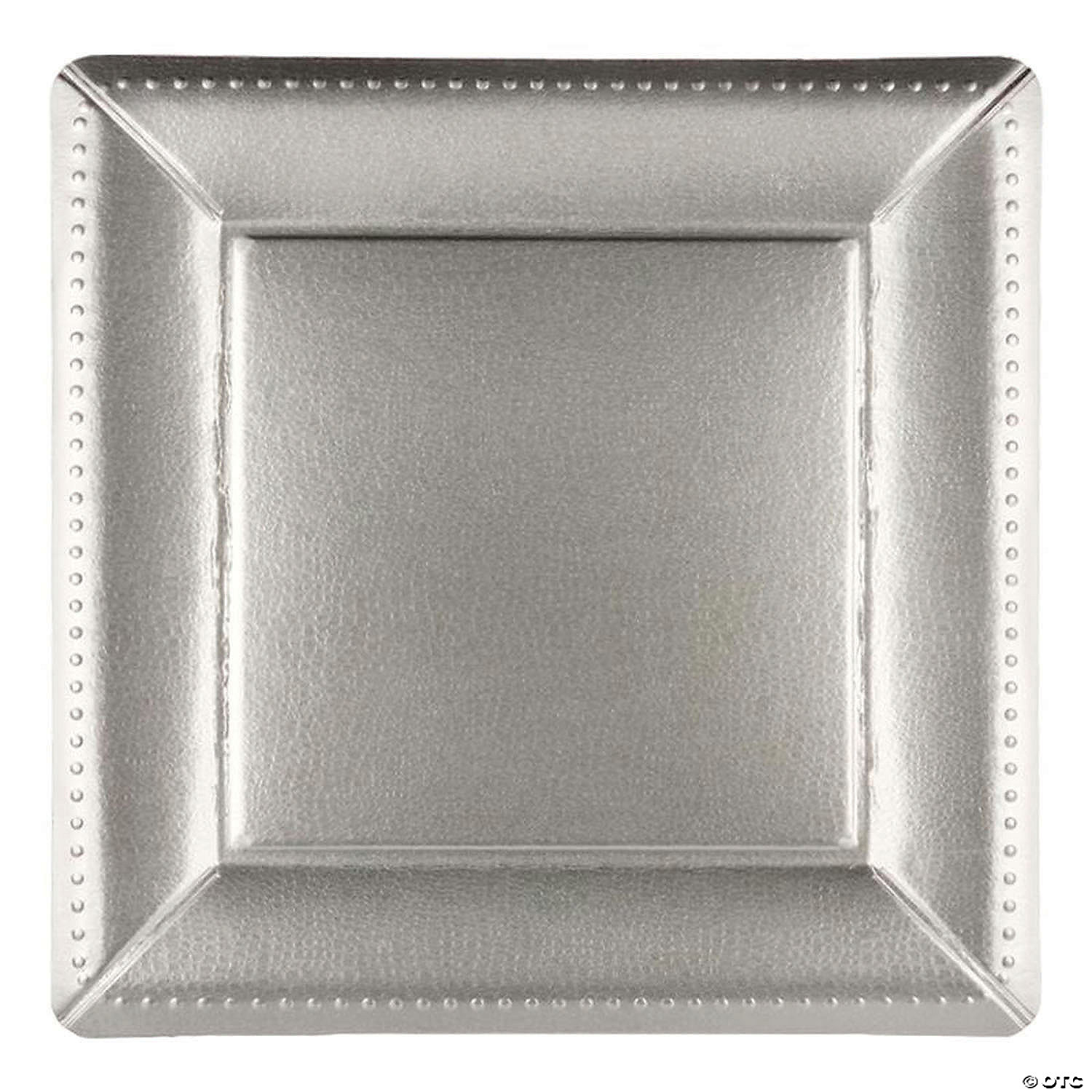 10ct. Diamond Collection 7.5 Square White w/ Gold Diamond Border Salad Plates