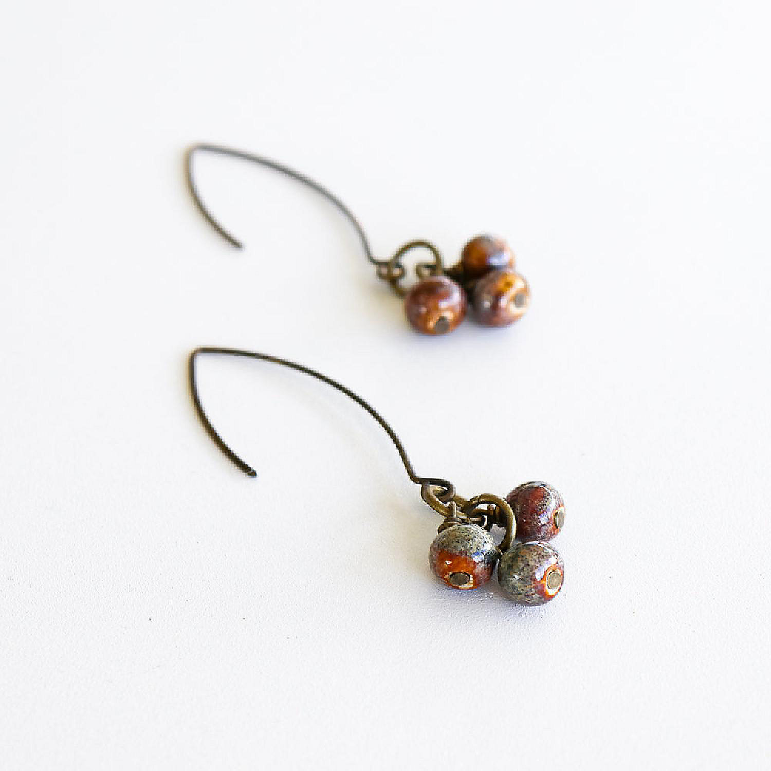 Khutsala™ Artisans Brown SwaziMUD™ Cluster Dangle Earrings 1 pair ...