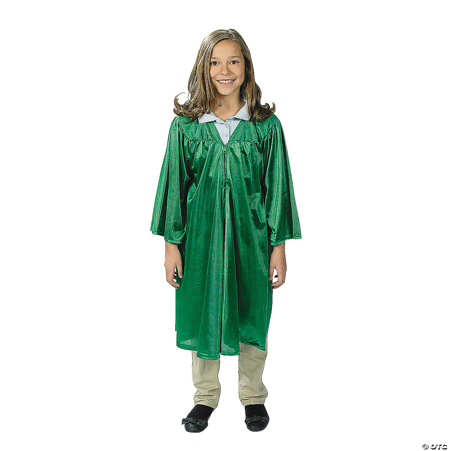 Kids' Green Shiny Elementary School Graduation Robe | Fun Express