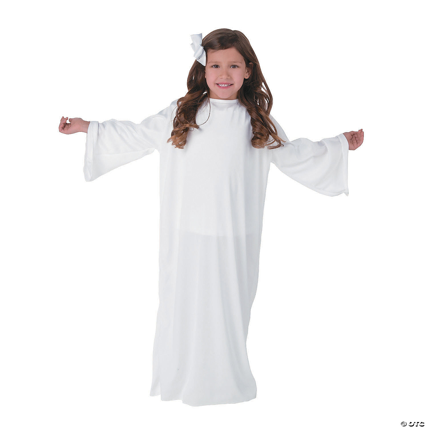 Kids White Polyester Nativity Angel Gown Set Small/Medium 6 Pc