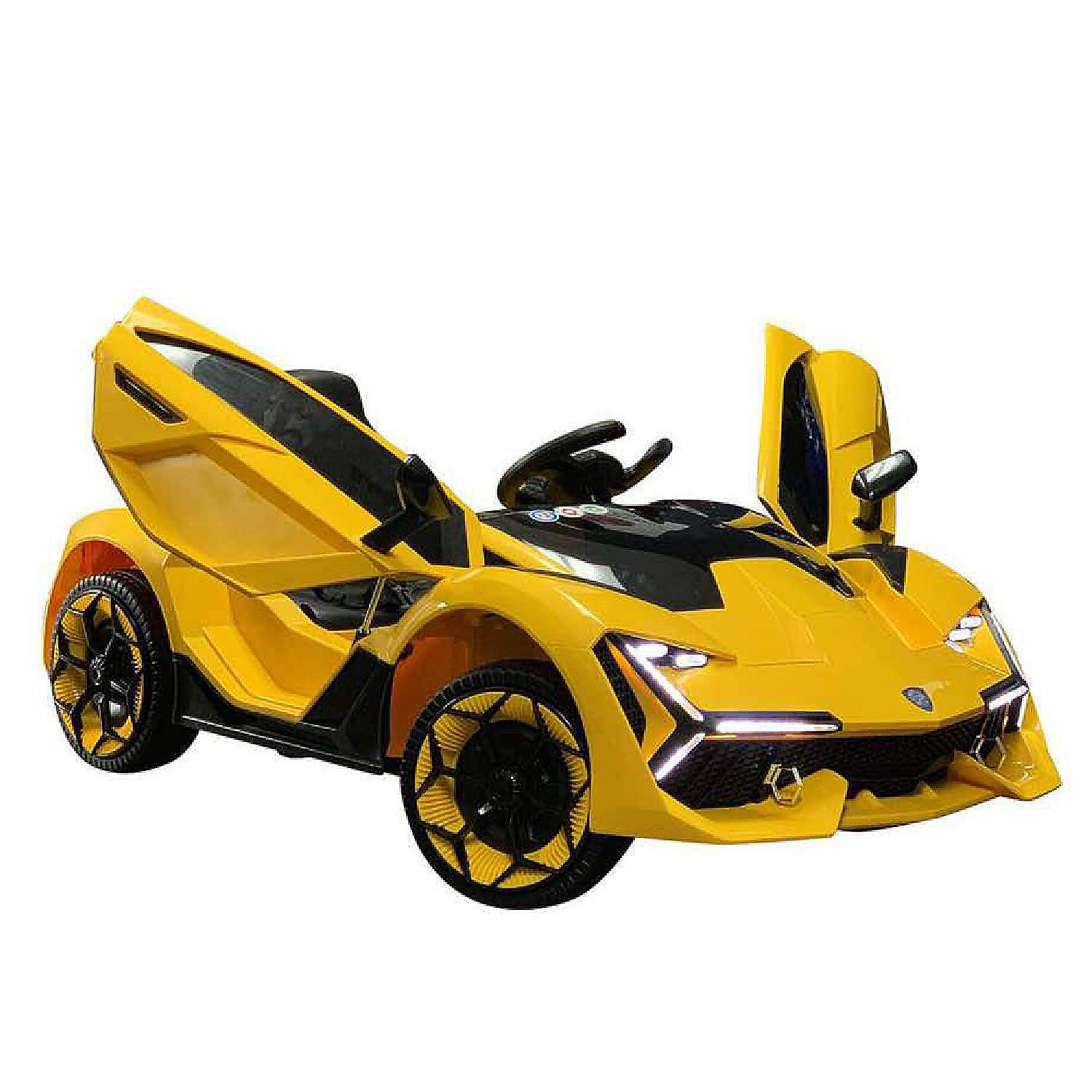 KingToys Yellow 12V Lamborghini Aventador SVJ 12V Kids Ride On Car With  Remote Control | Oriental Trading