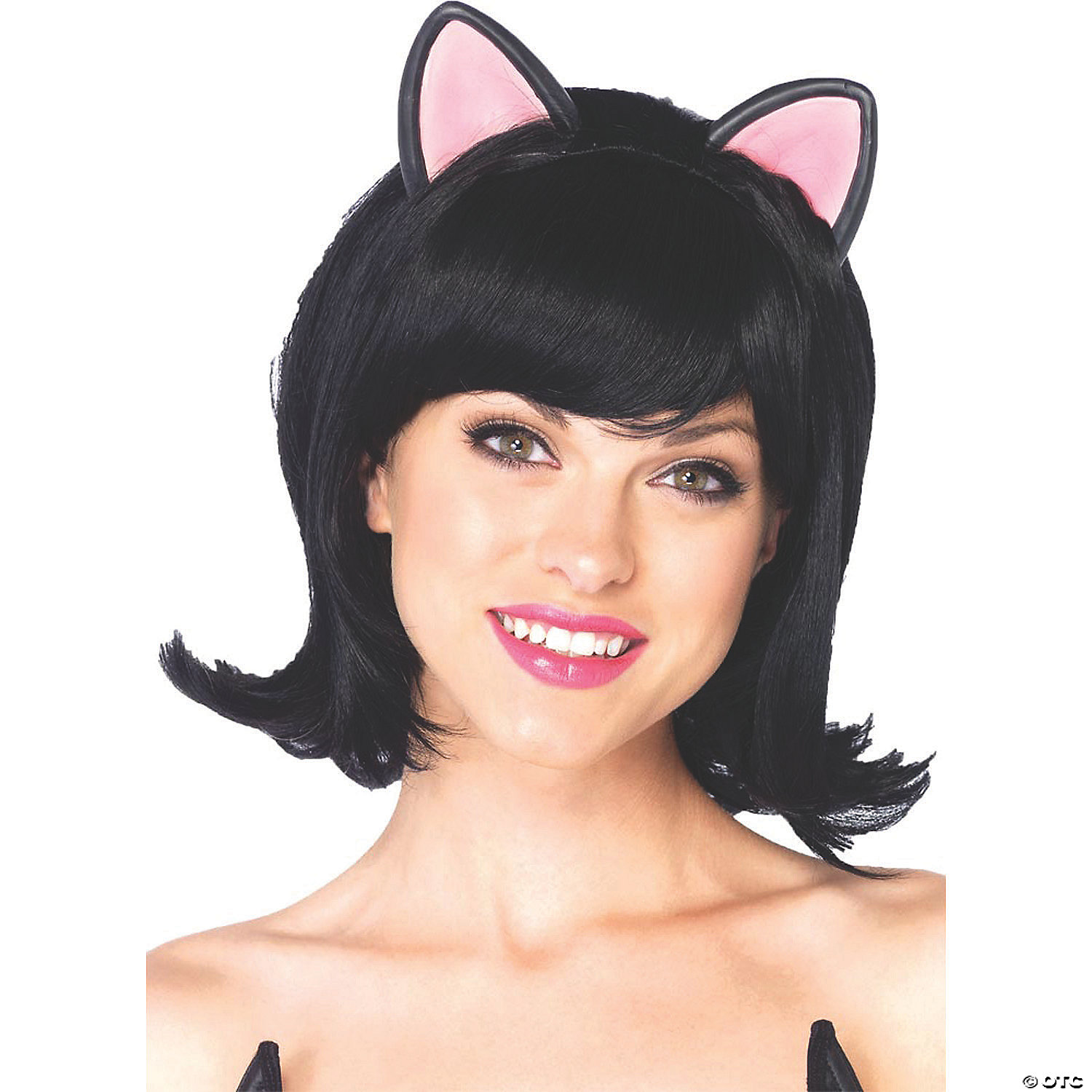 Kitty Bob Adult Black Wig