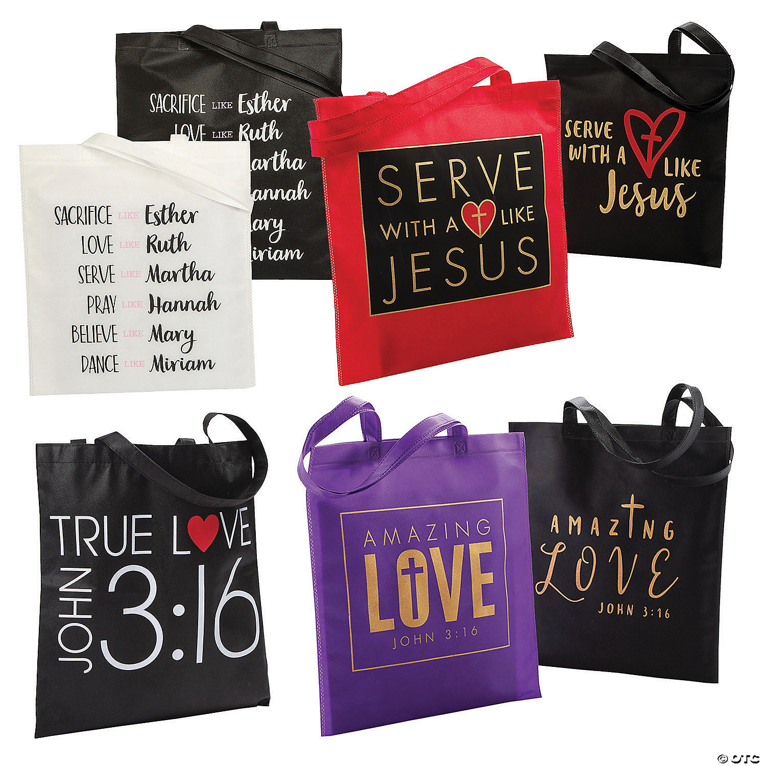 Large Religious Tote Bag Assortment - 48 Pc.