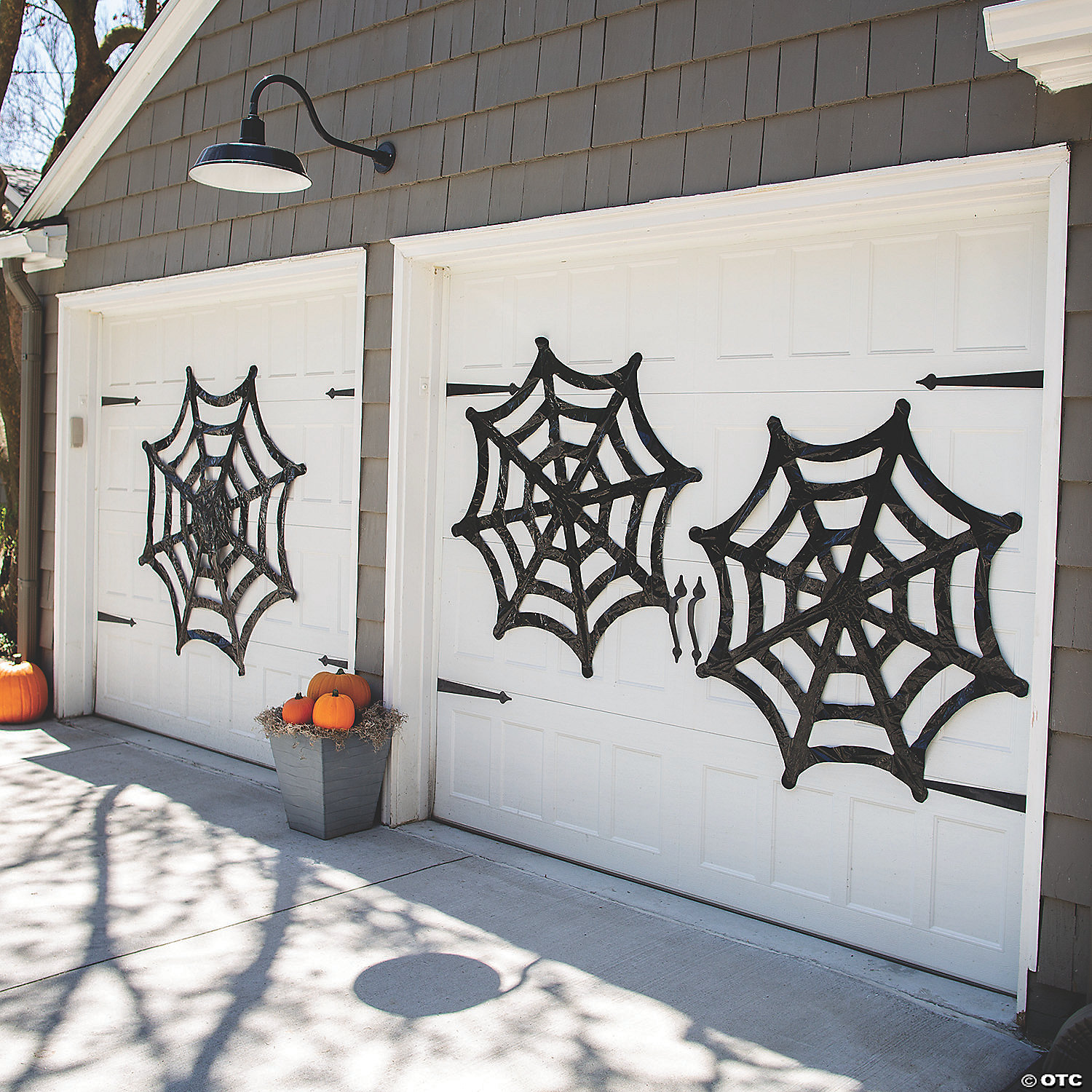 50ft Halloween BLACK Spider WEB Pennant Banner Bunting Party Decoration