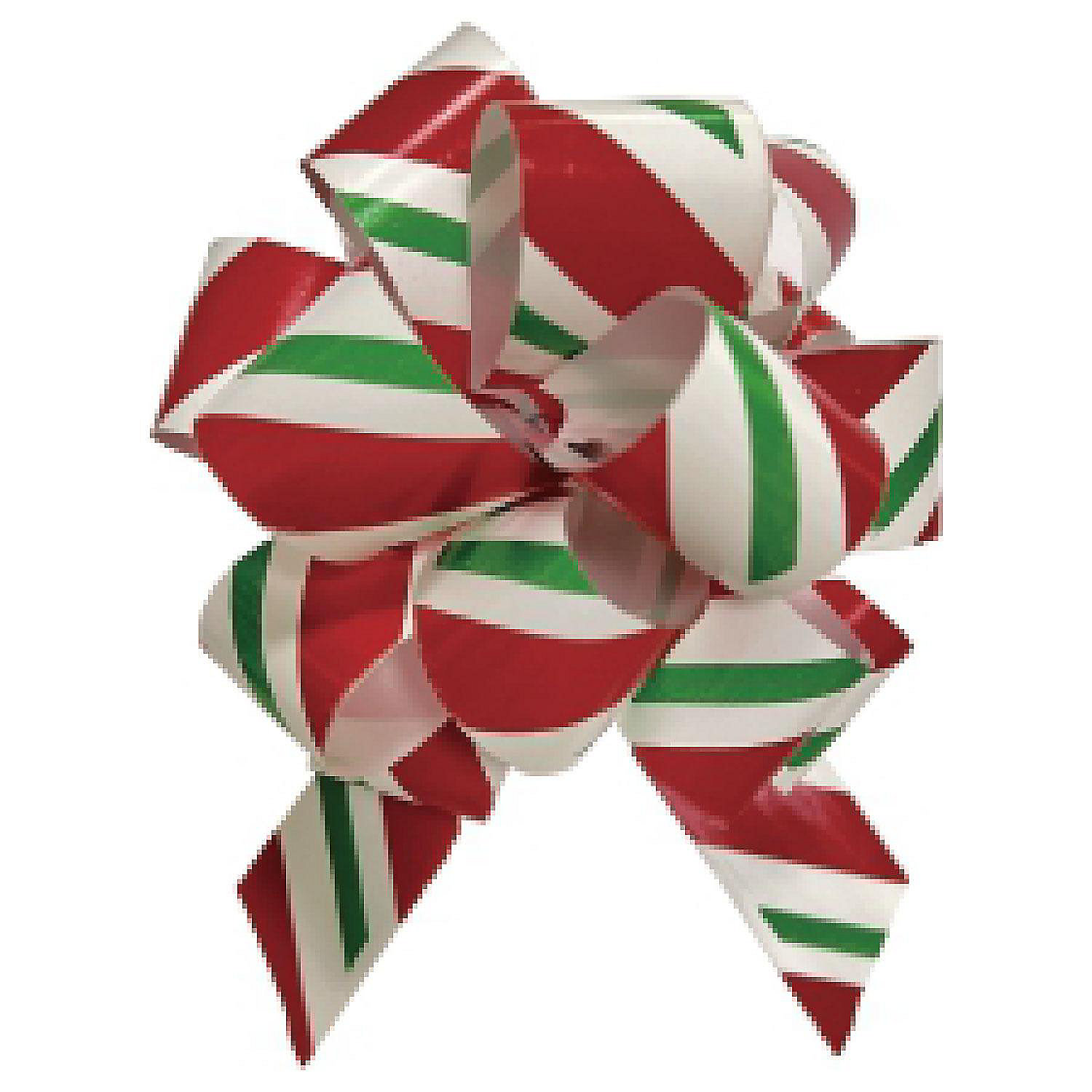 LaRibbons and Crafts 6" Holiday Stripe Pull Bow Bundle White/Multi 25