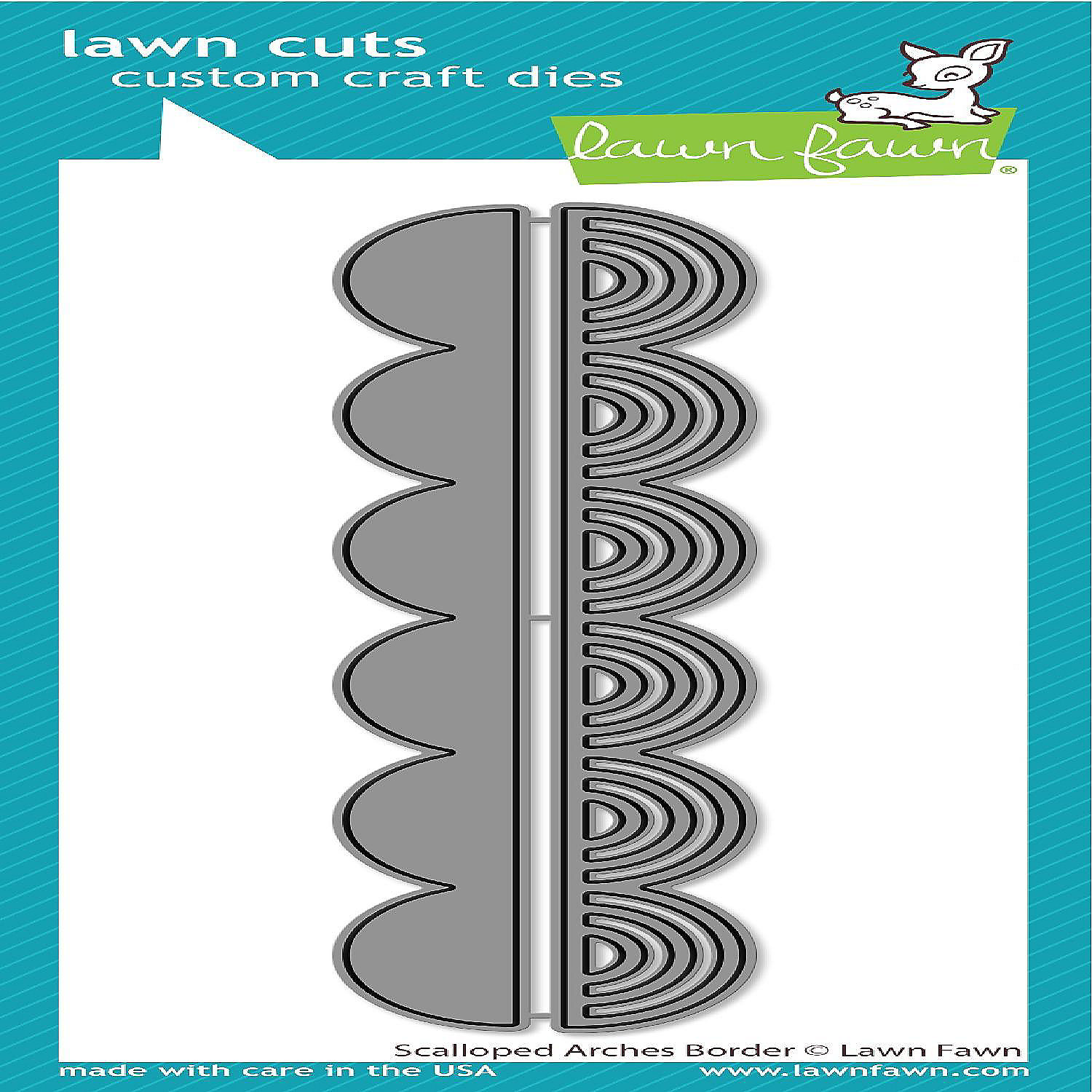 Lawn Cuts Custom Craft Stackables Dies - Outside in Stitched Scalloped Circle
