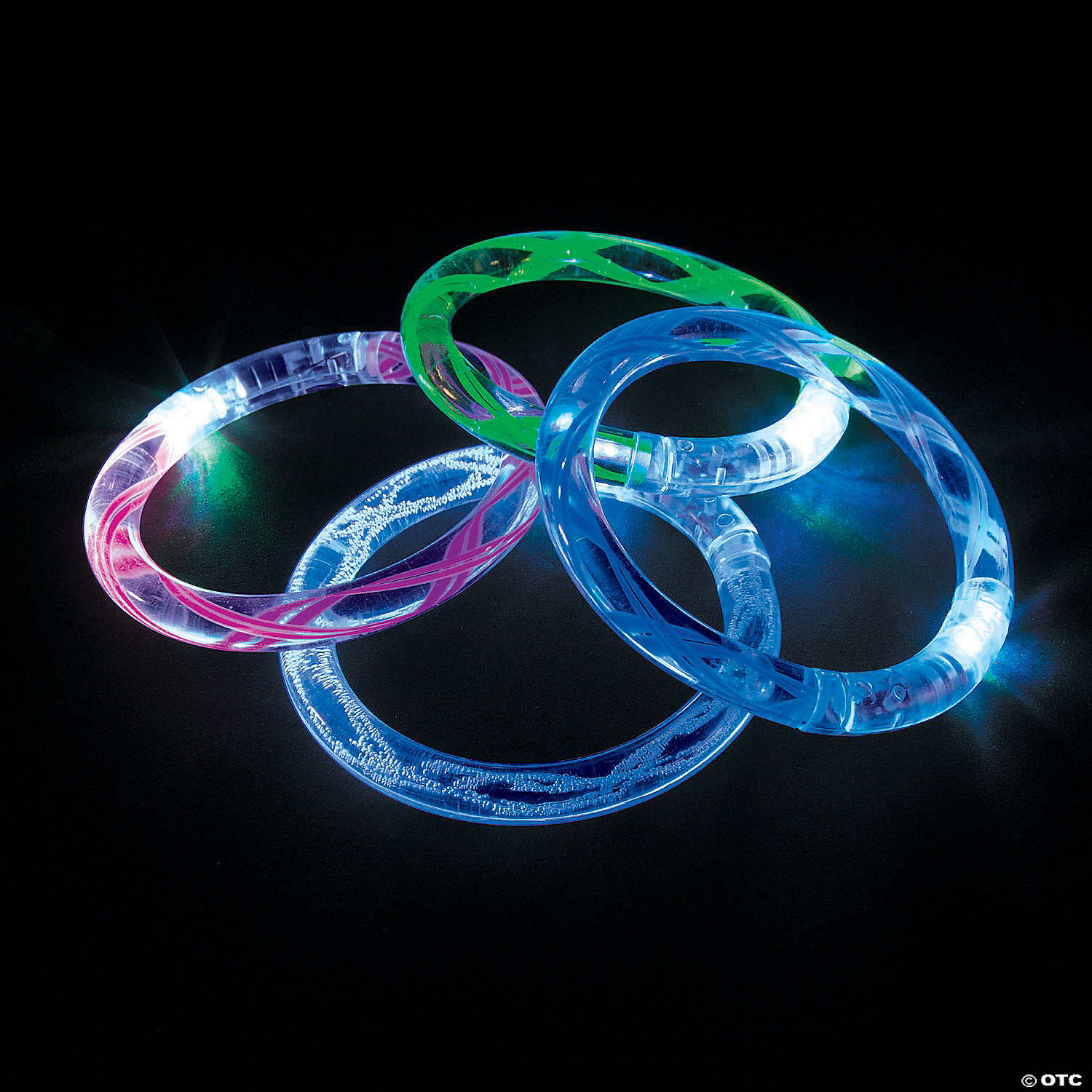 Kids Girls Light Up Flashing Glow In The Dark Necklace Bracelet Set Gifts 