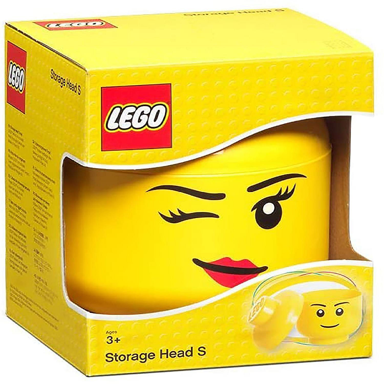 LEGO BPA Yellow Brick Storage Head Small Bin Container Carrying Case Girl for sale online 